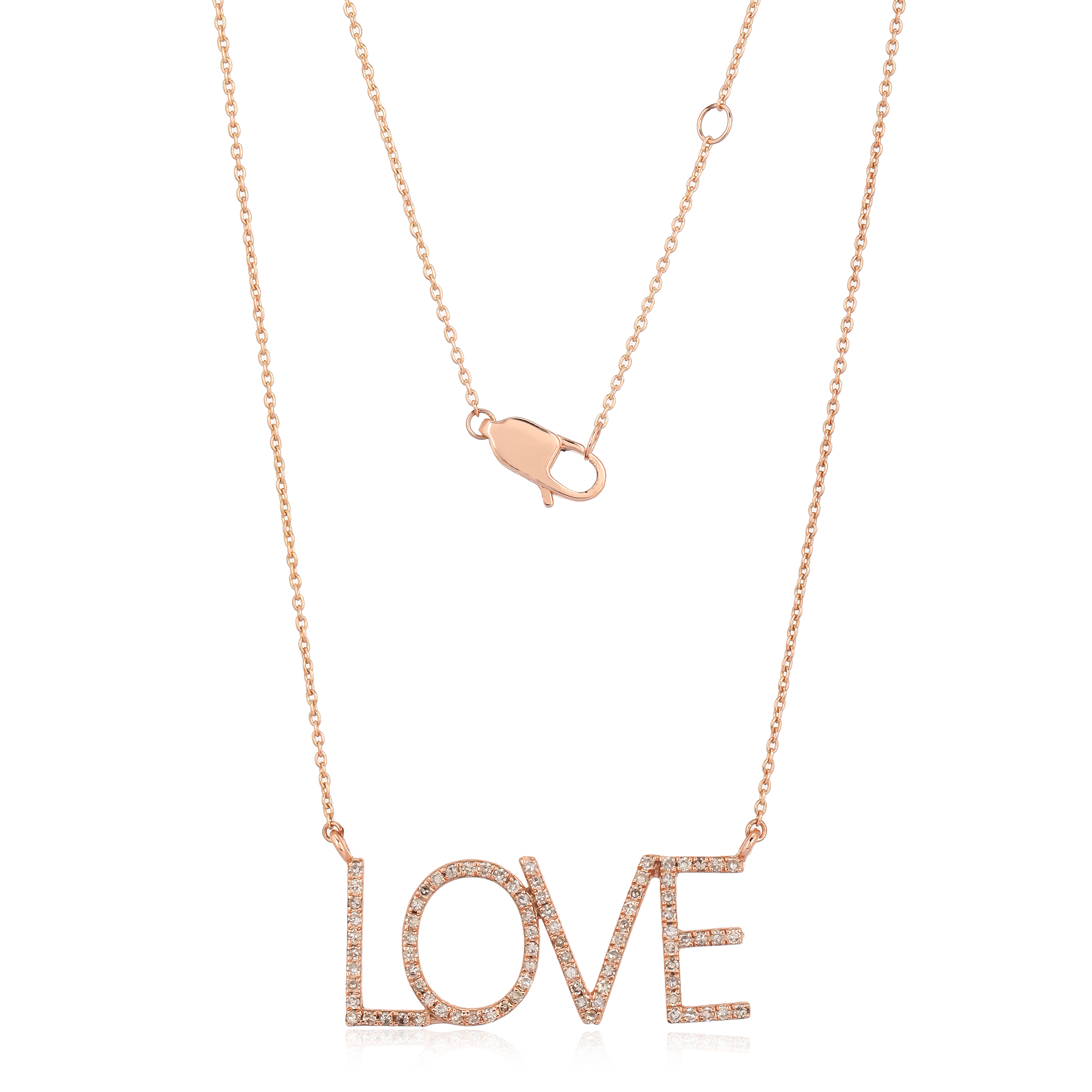 Rose Gold love Diamond Pendant