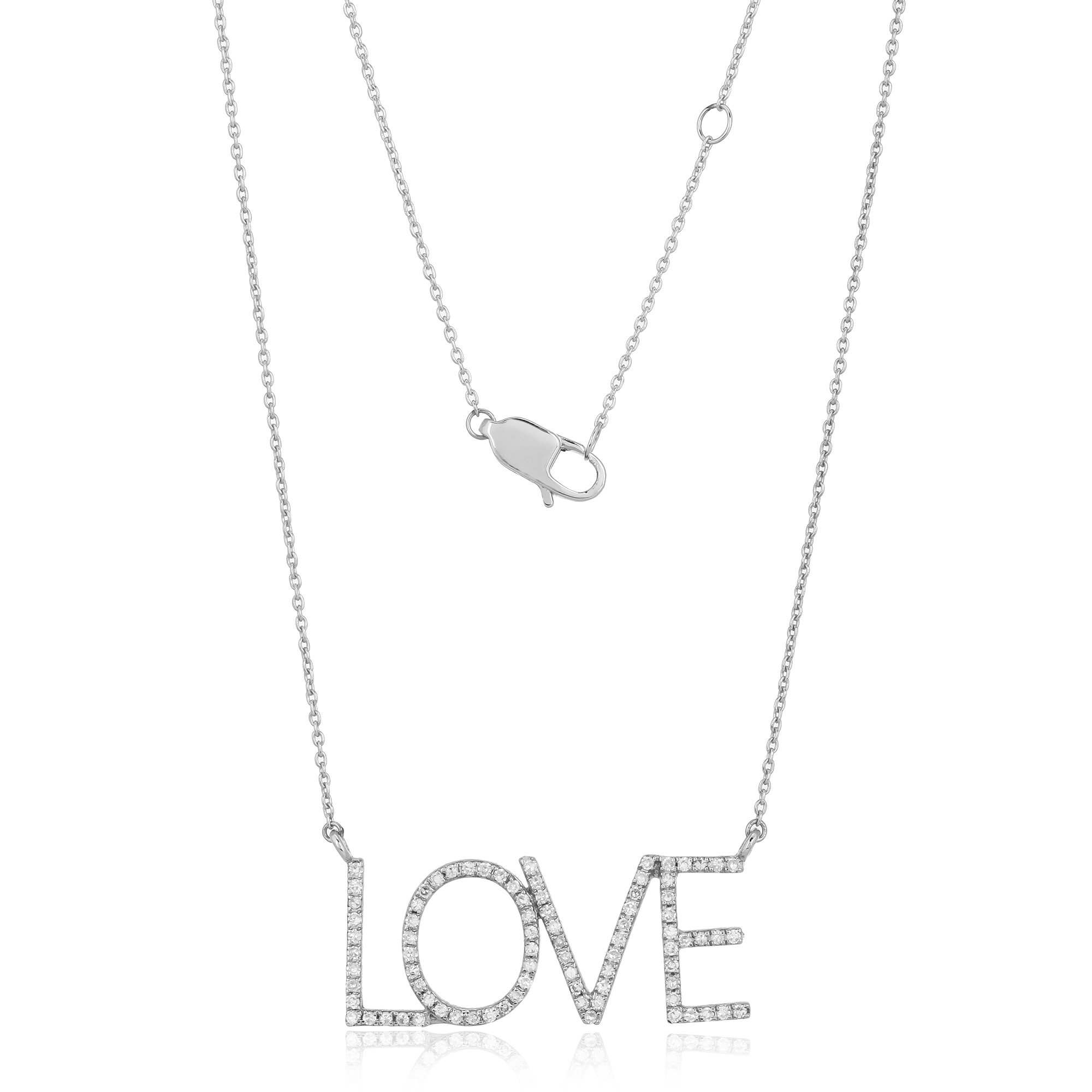 White Gold love Diamond Pendant