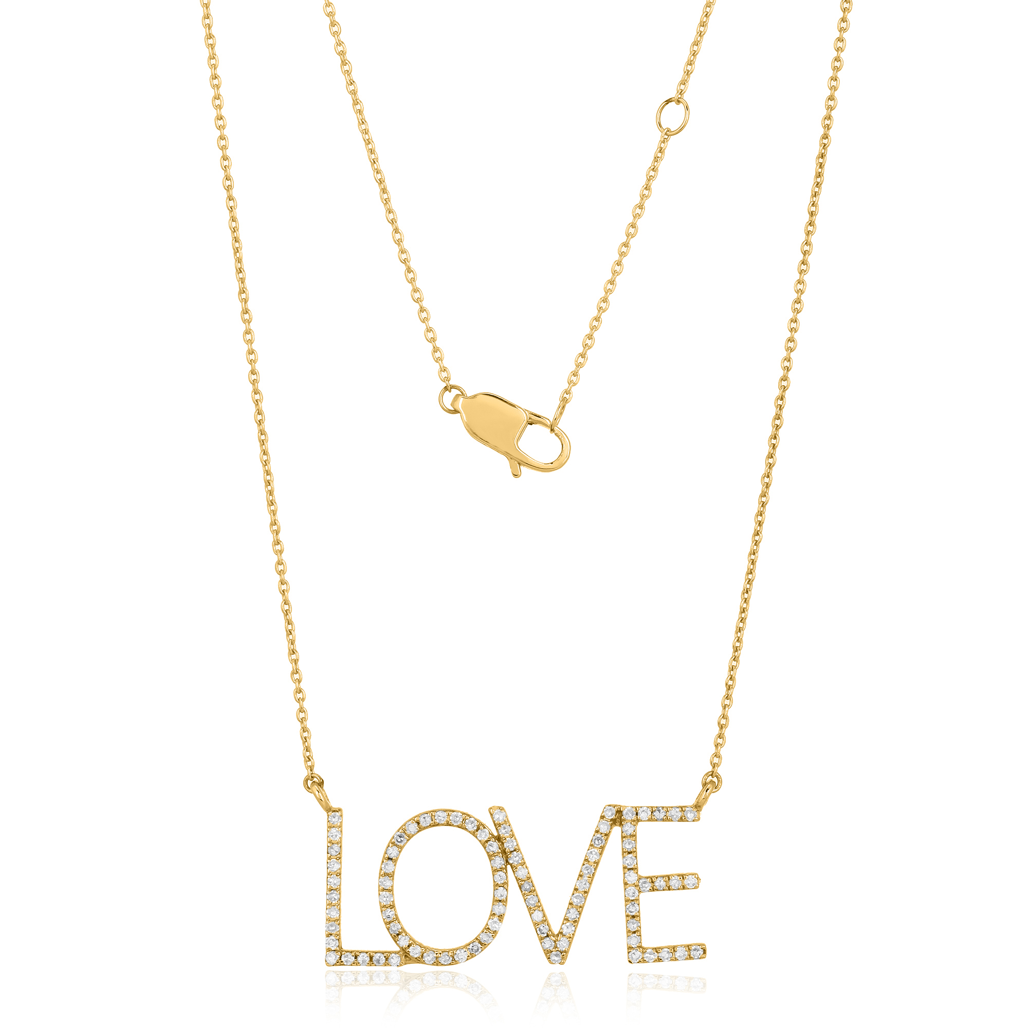 Yellow Gold love Diamond Pendant