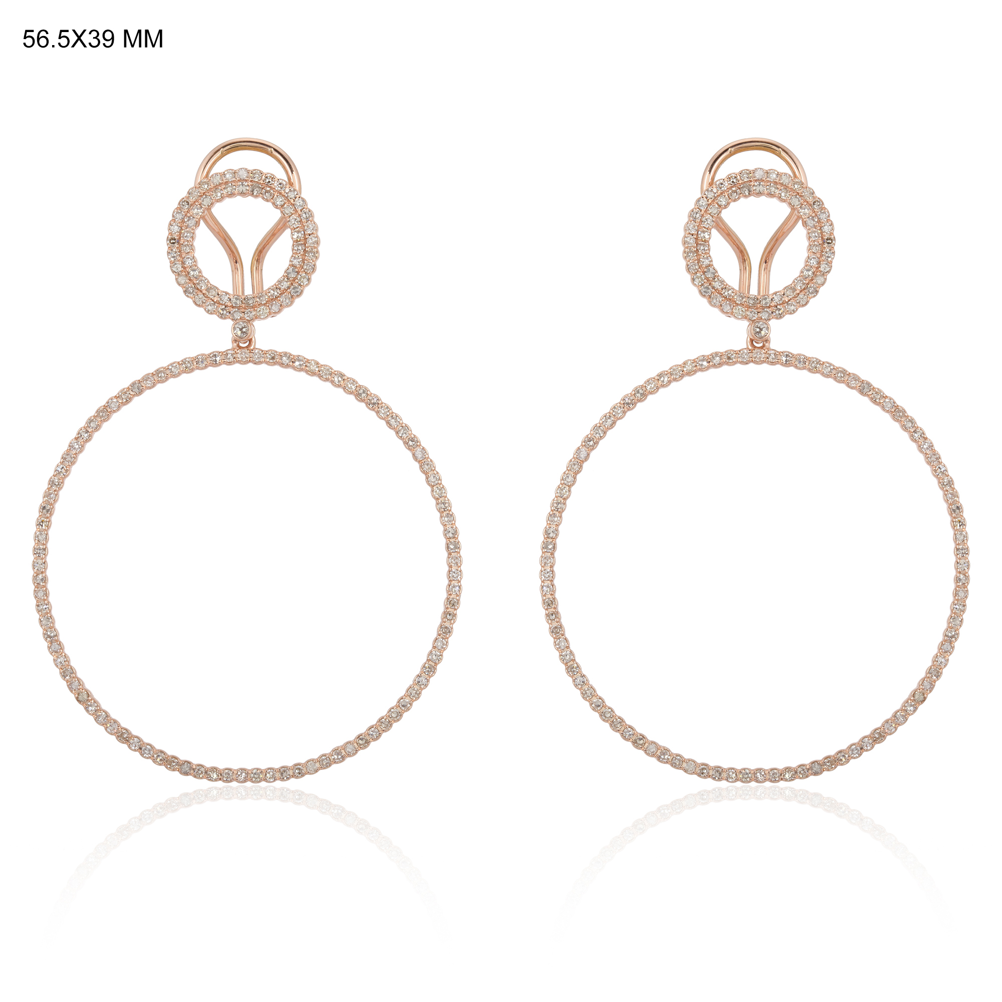 Sterling Silver Diamond Circle Dangle Earrings