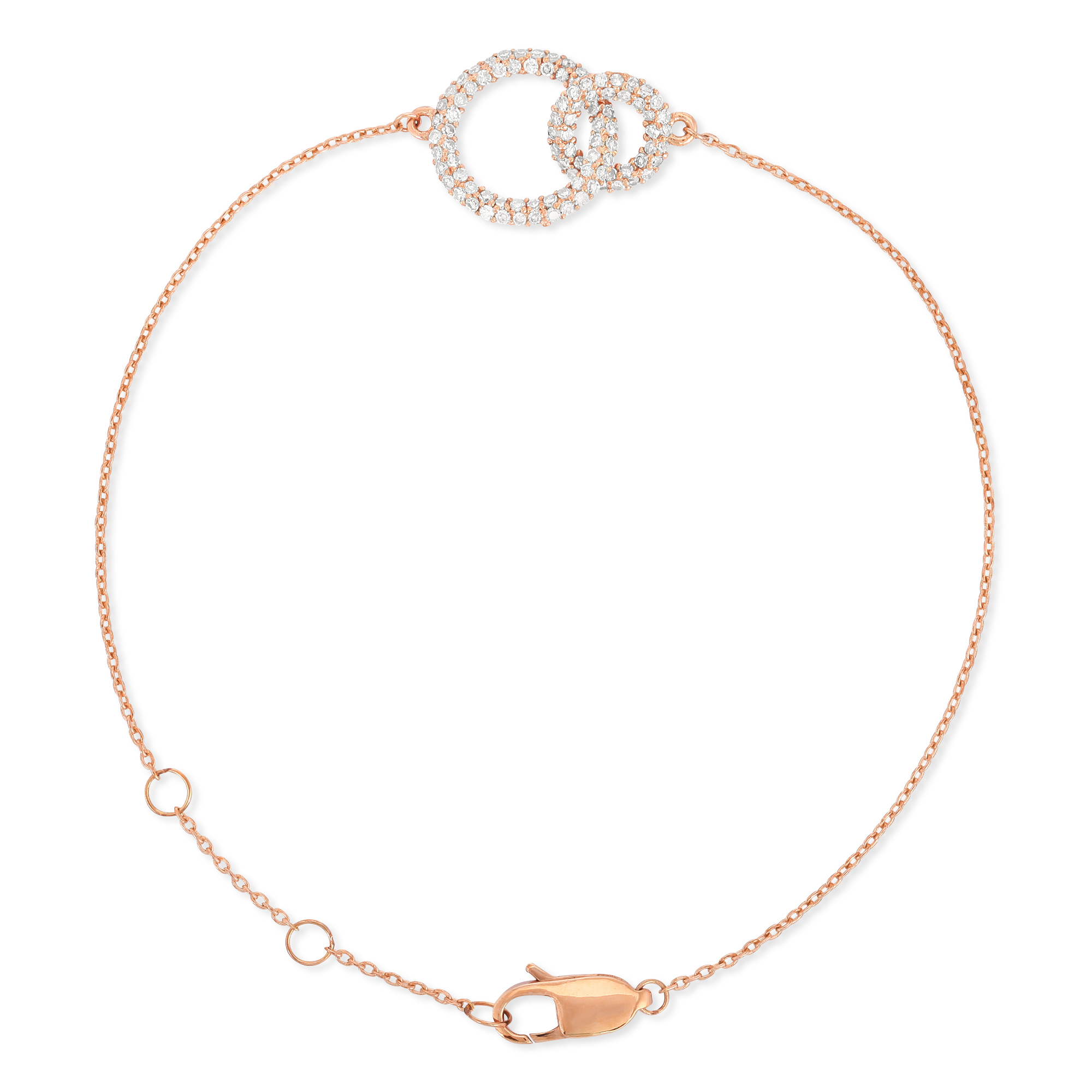 Rose Gold Two Circle Diamond Bracelet