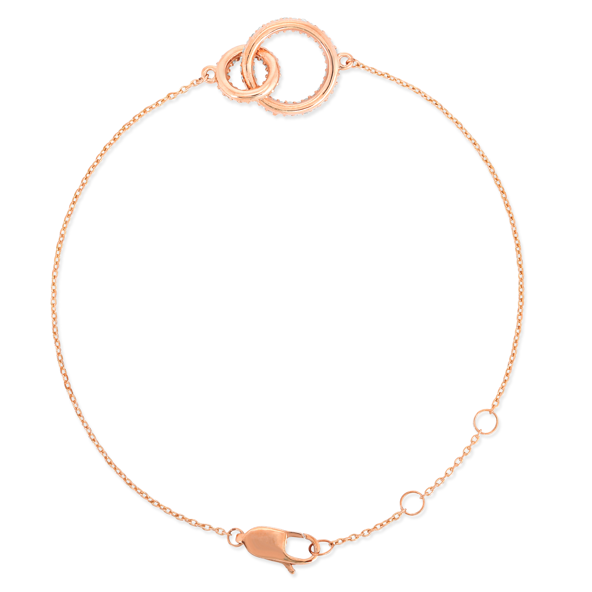 Rose Gold Two Circle Diamond Bracelet