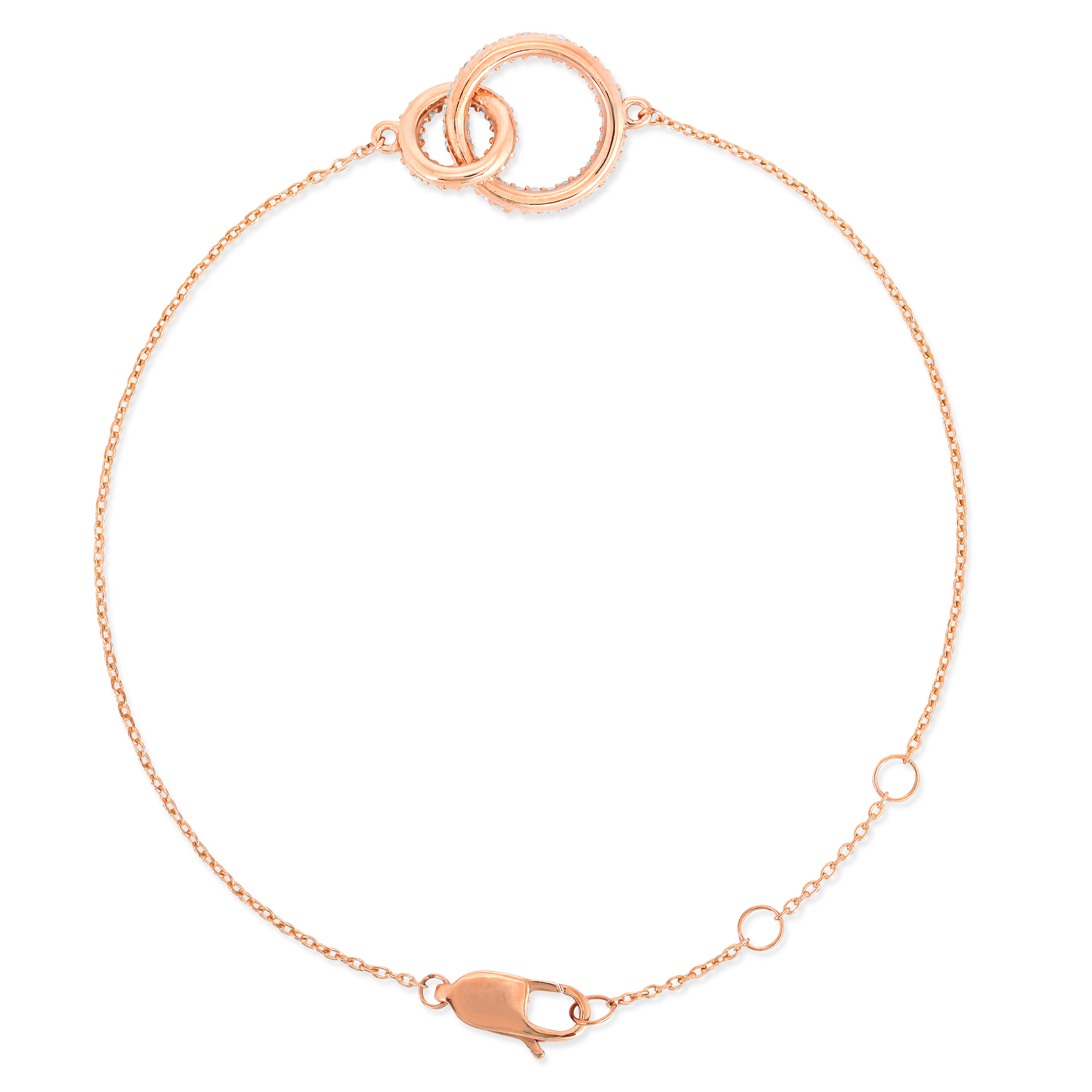 Sterling Silver Two Circle Diamond Bracelet