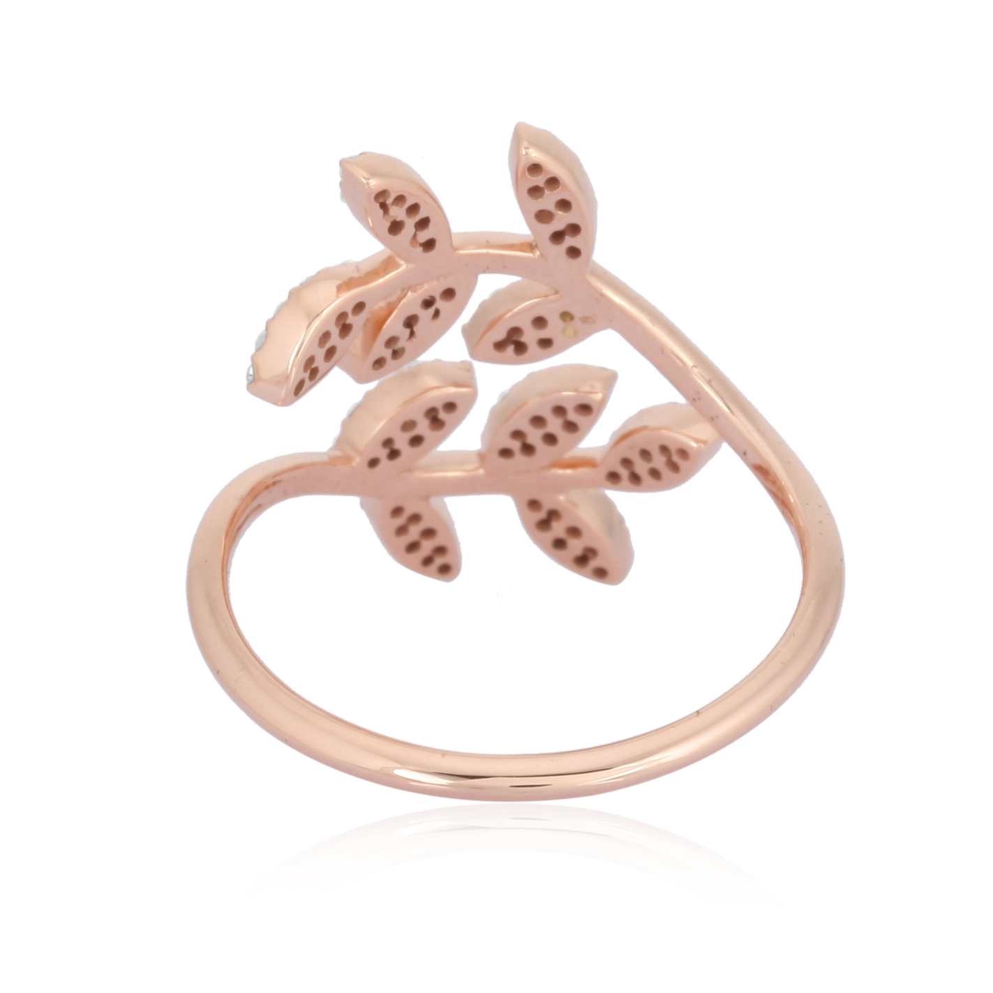 Rose Gold Leaf Diamond Ring