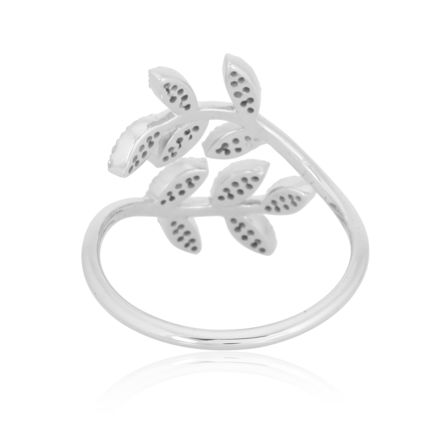 White Gold Leaf Diamond Ring