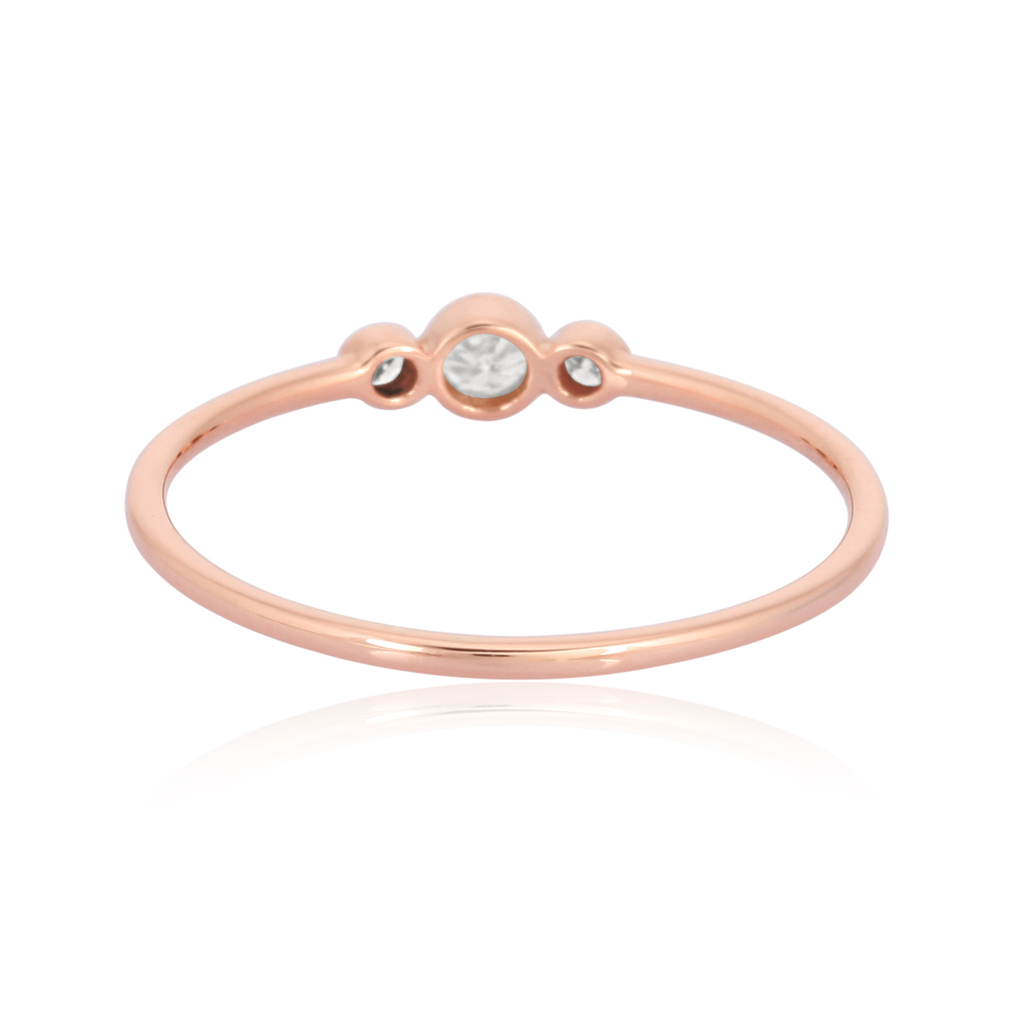 Rose Gold Three Diamond Band Ring