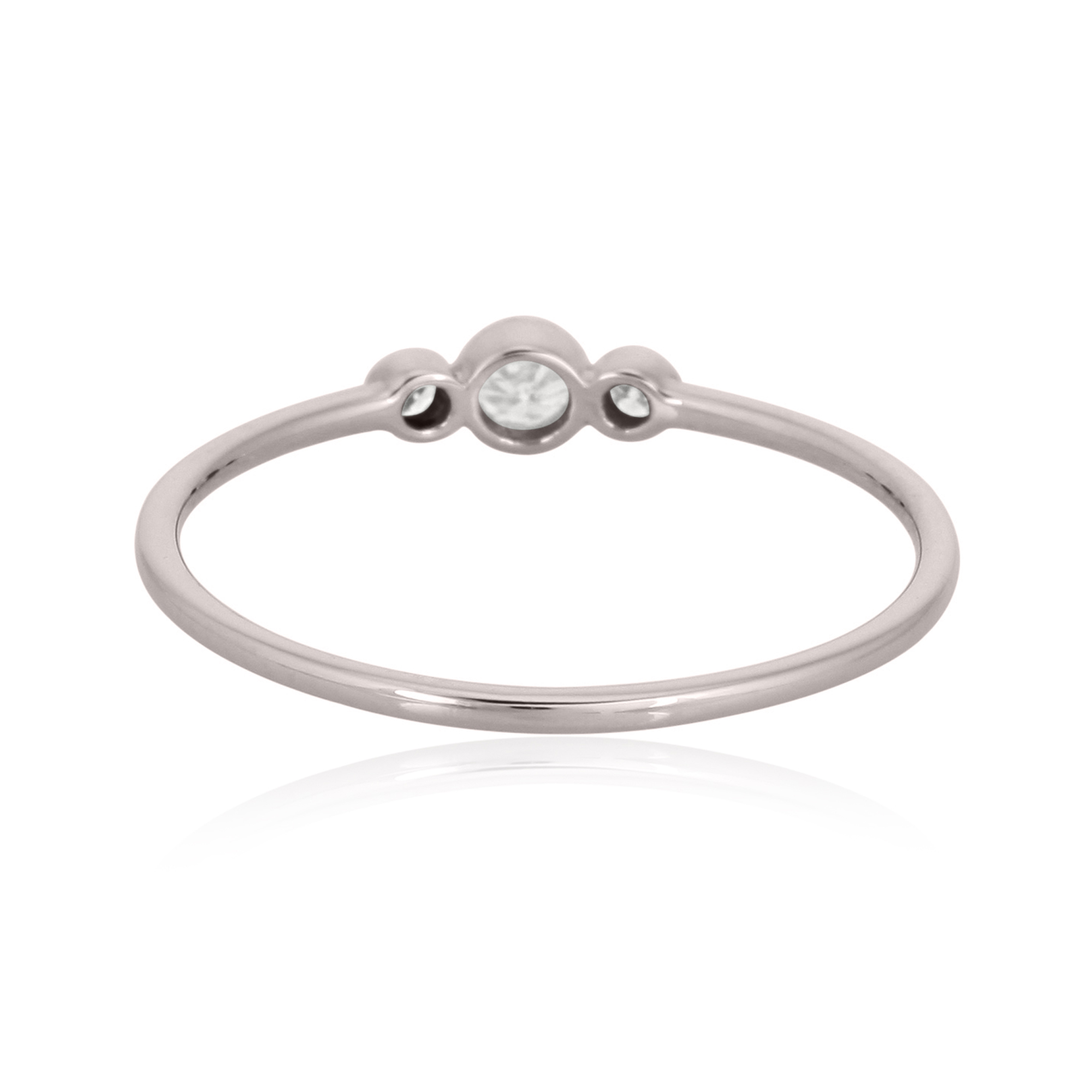 Sterling Silver Three Diamond Band Ring
