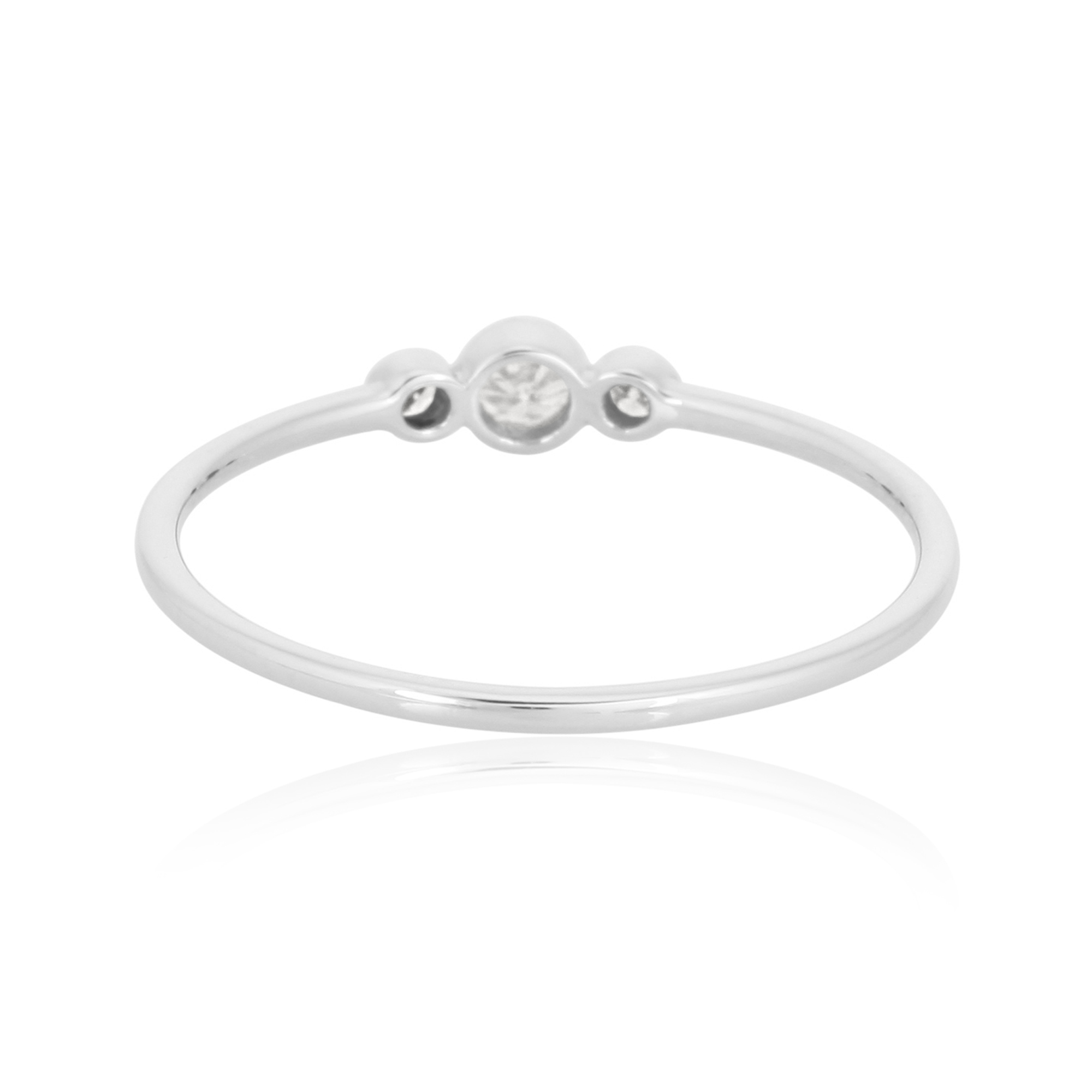 Sterling Silver Three Diamond Band Ring
