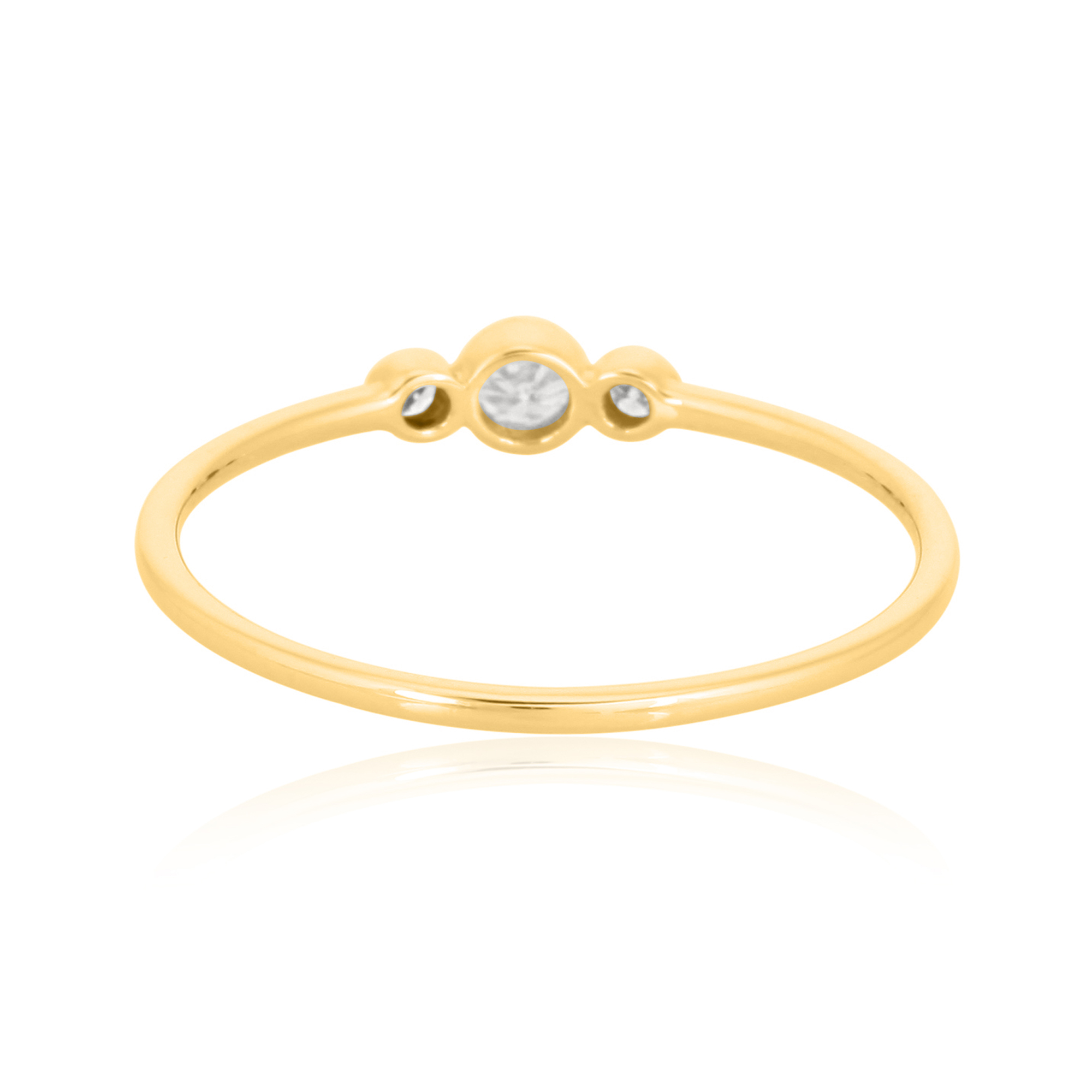 Yellow Gold Three Diamond Band Ring