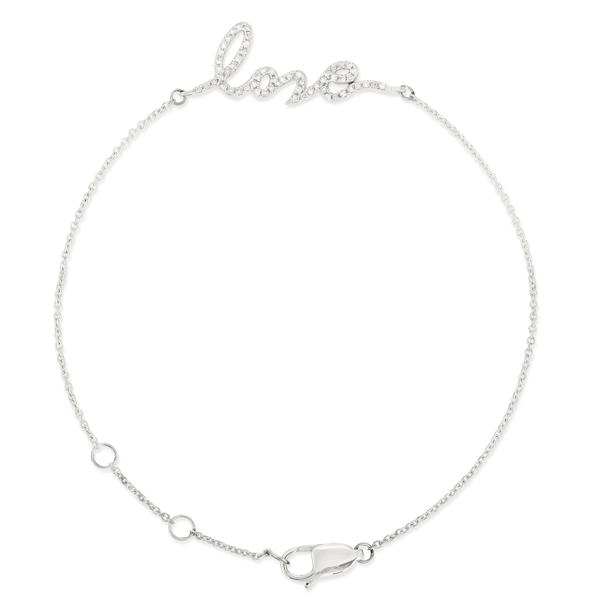 Sterling Silver Love Diamond Bracelet