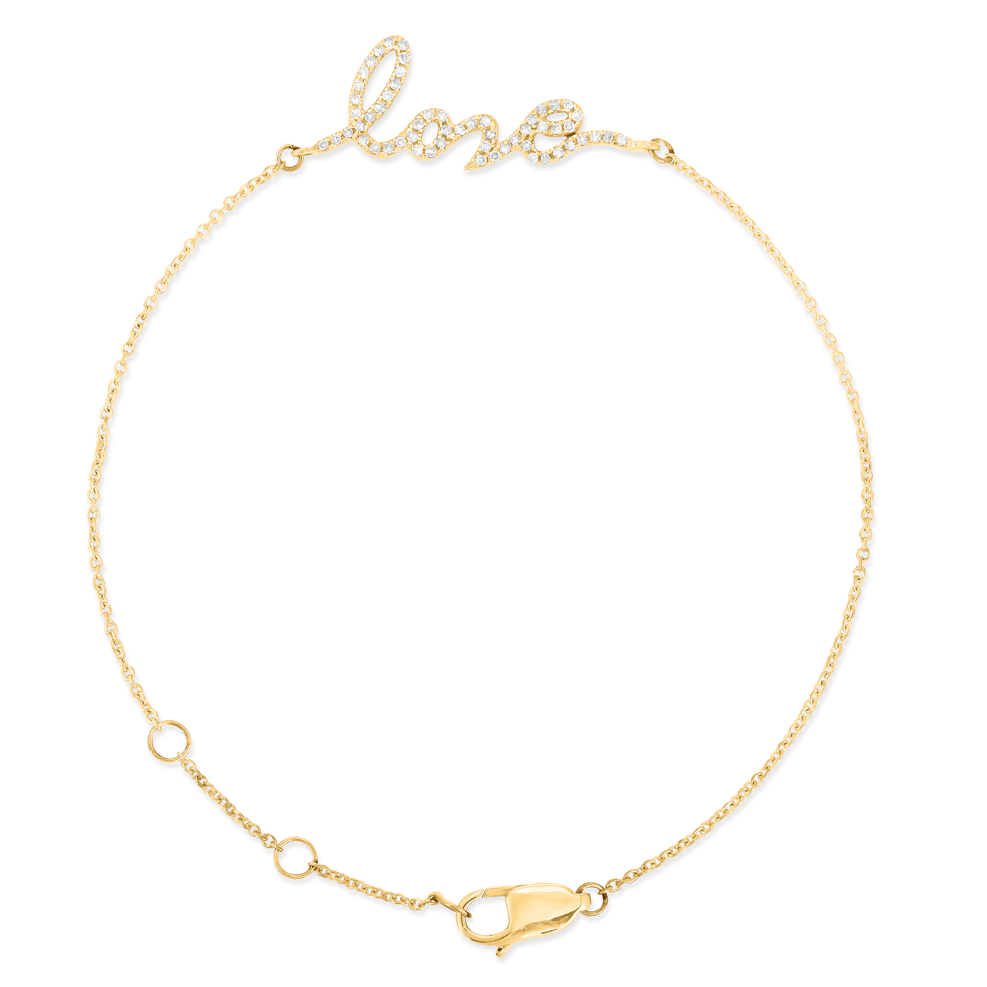 Yellow Gold Love Diamond Bracelet
