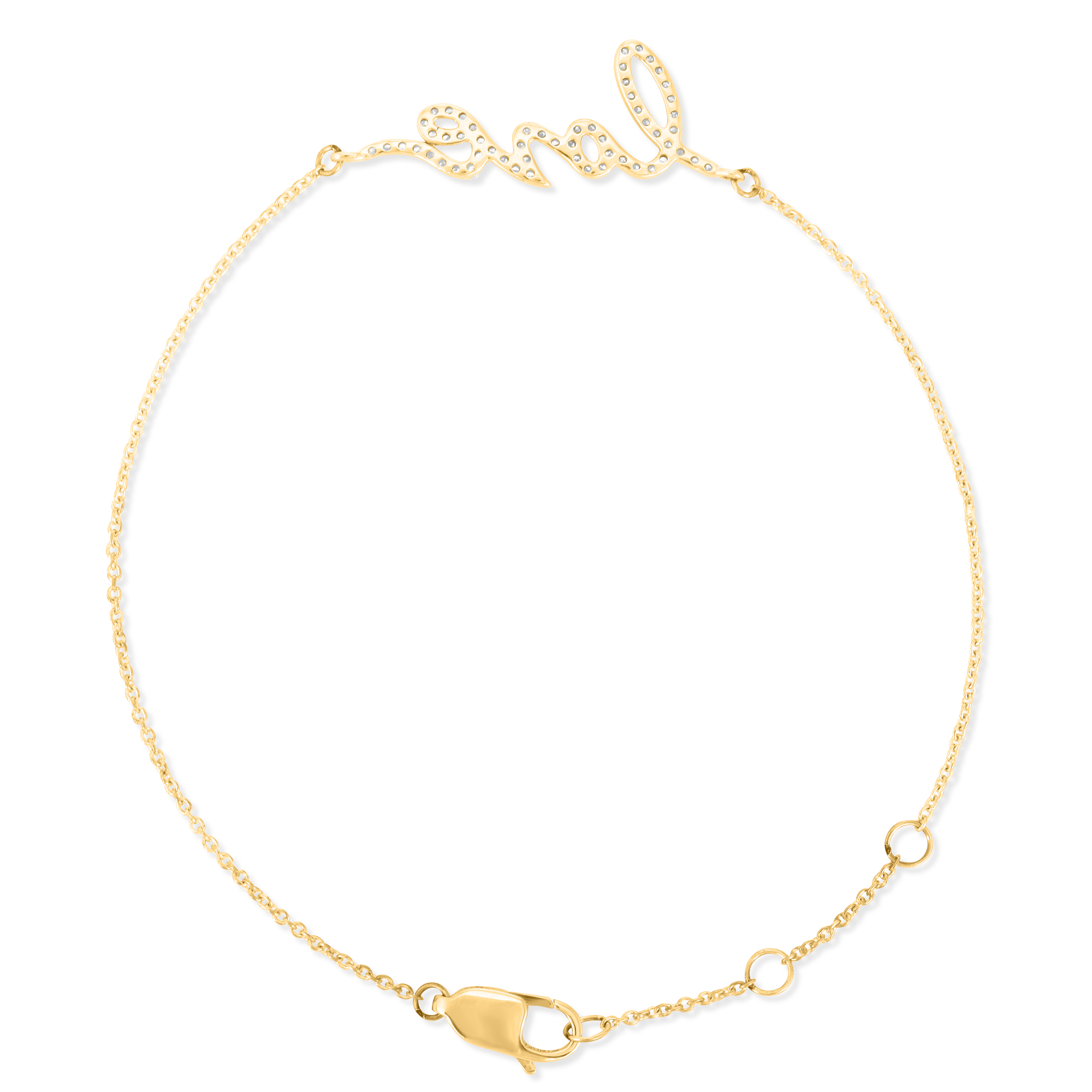 Yellow Gold Love Diamond Bracelet