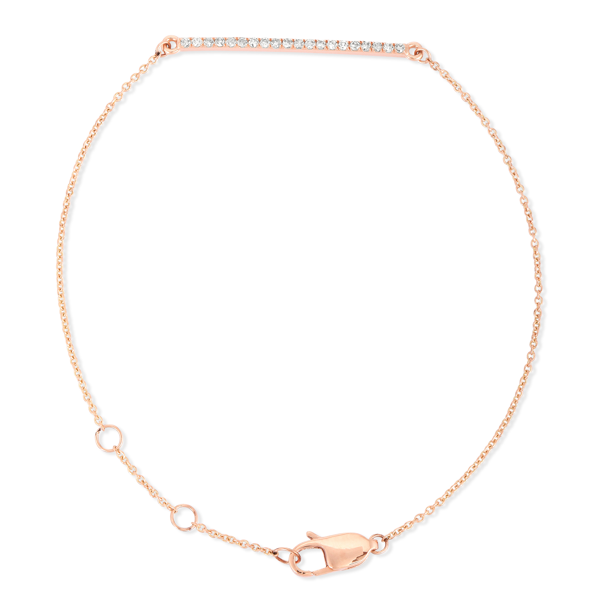 Rose Gold Rectangle Diamond Bracelet