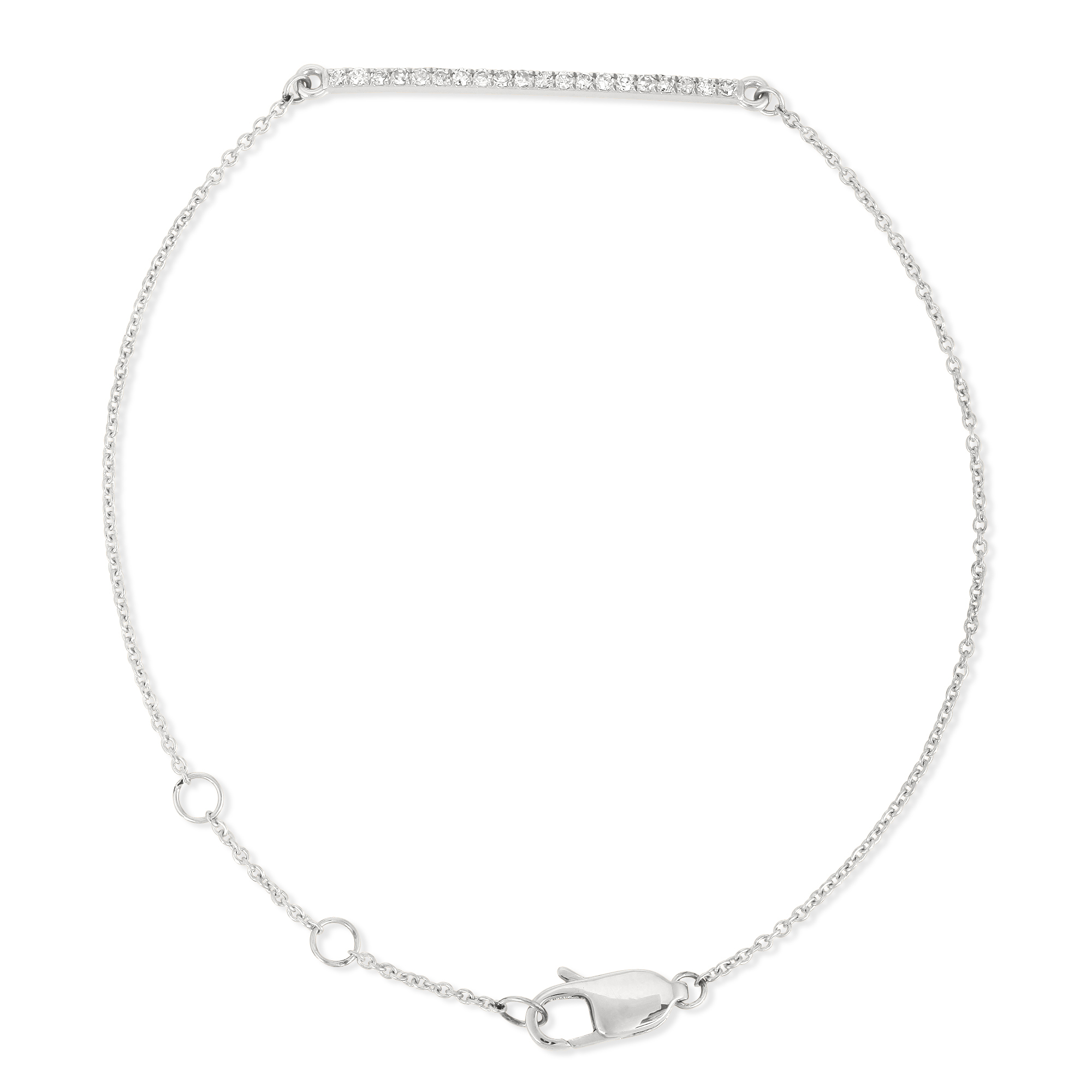White Gold Rectangle Diamond Bracelet