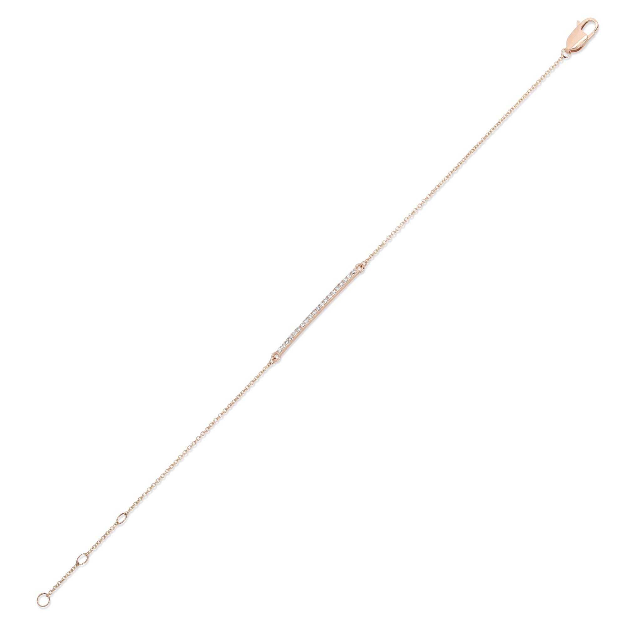 Rose Gold Rectangle Diamond Bracelet