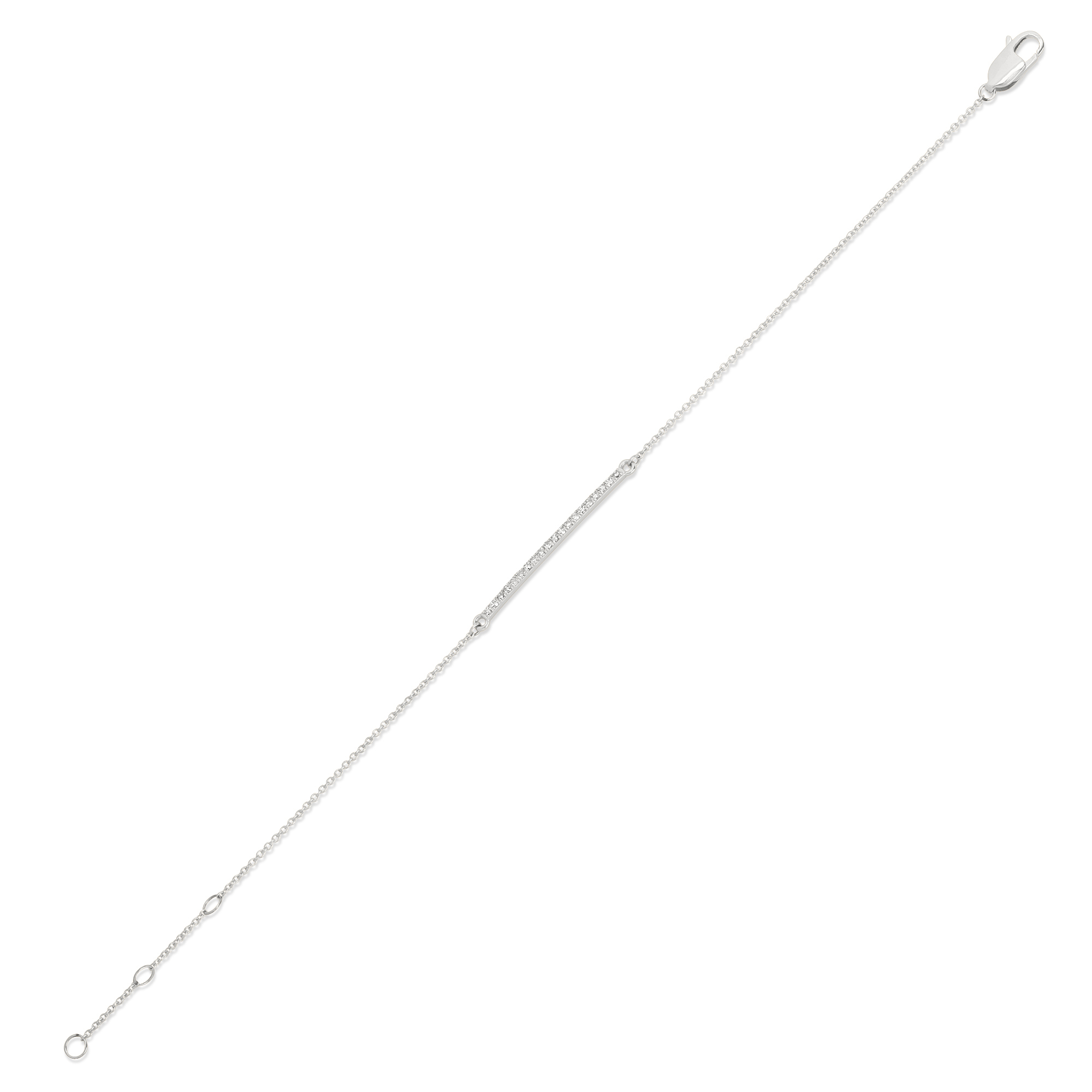 White Gold Rectangle Diamond Bracelet