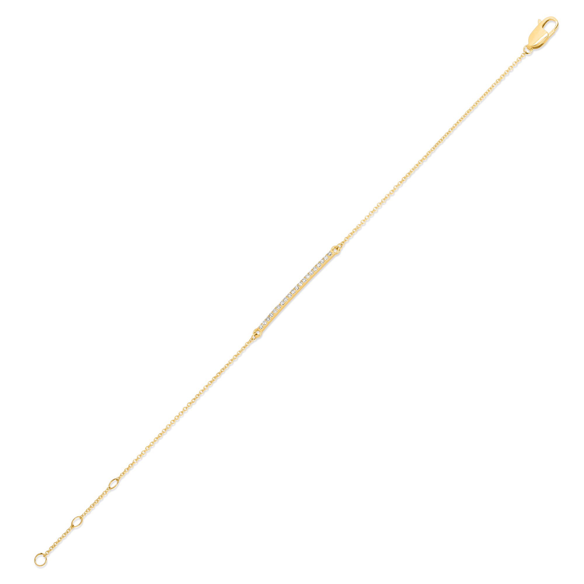 Yellow Gold Rectangle Diamond Bracelet