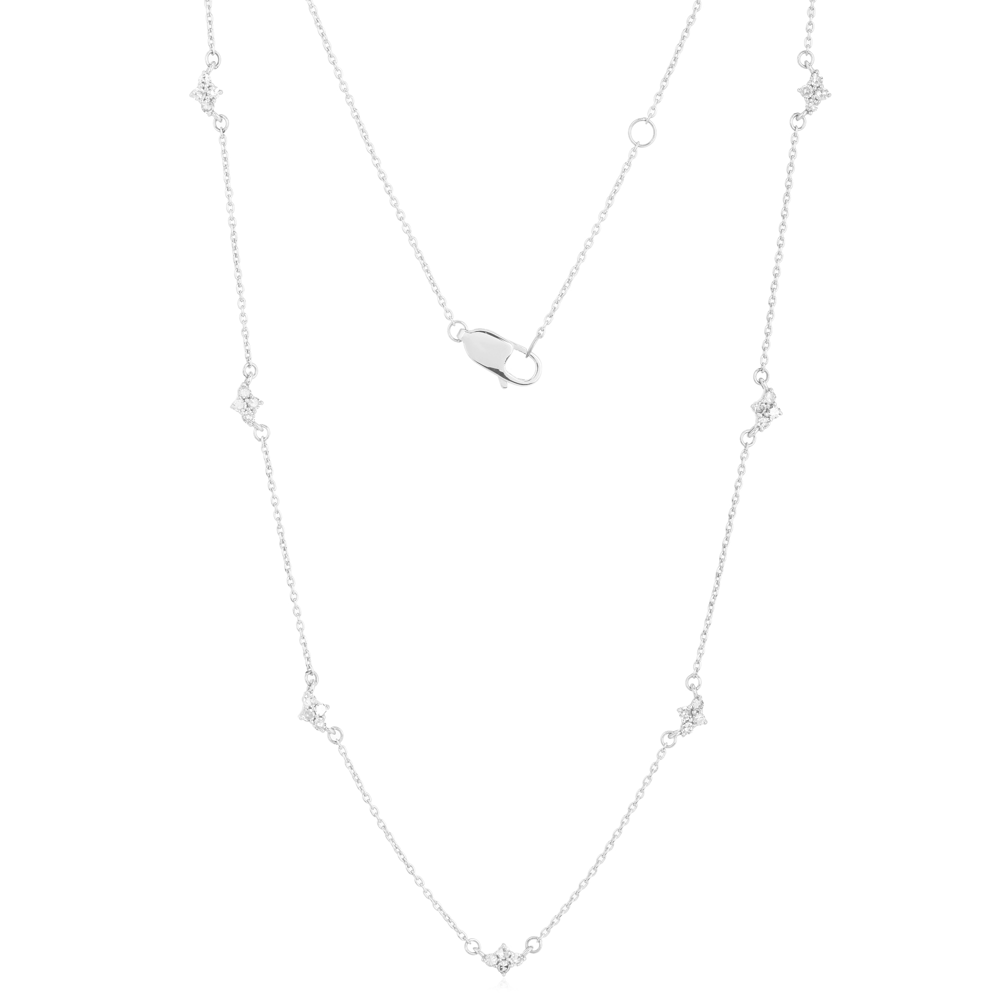 White Gold Diamond Collect Chain Necklace