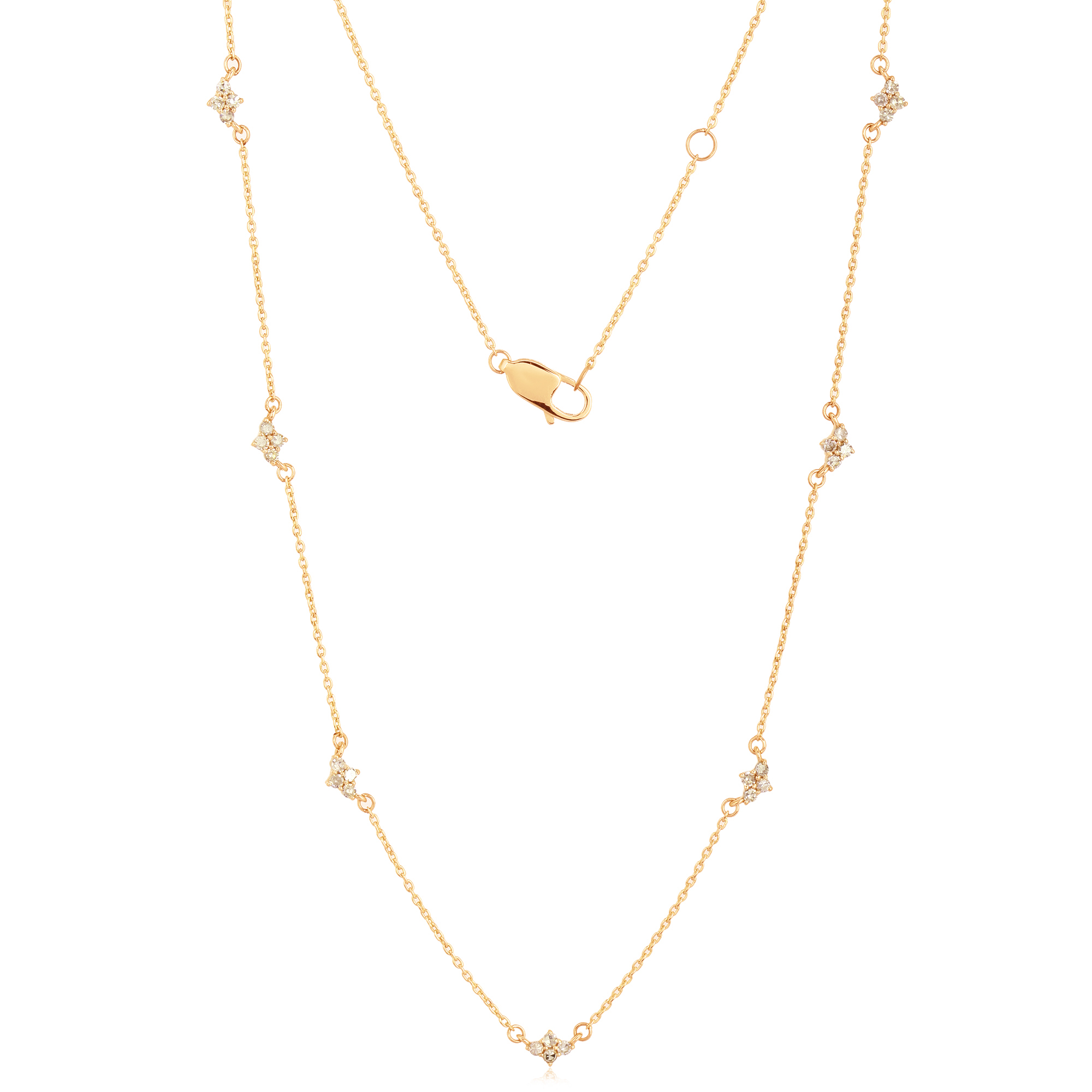 Sterling Silver Diamond Collect chain necklace