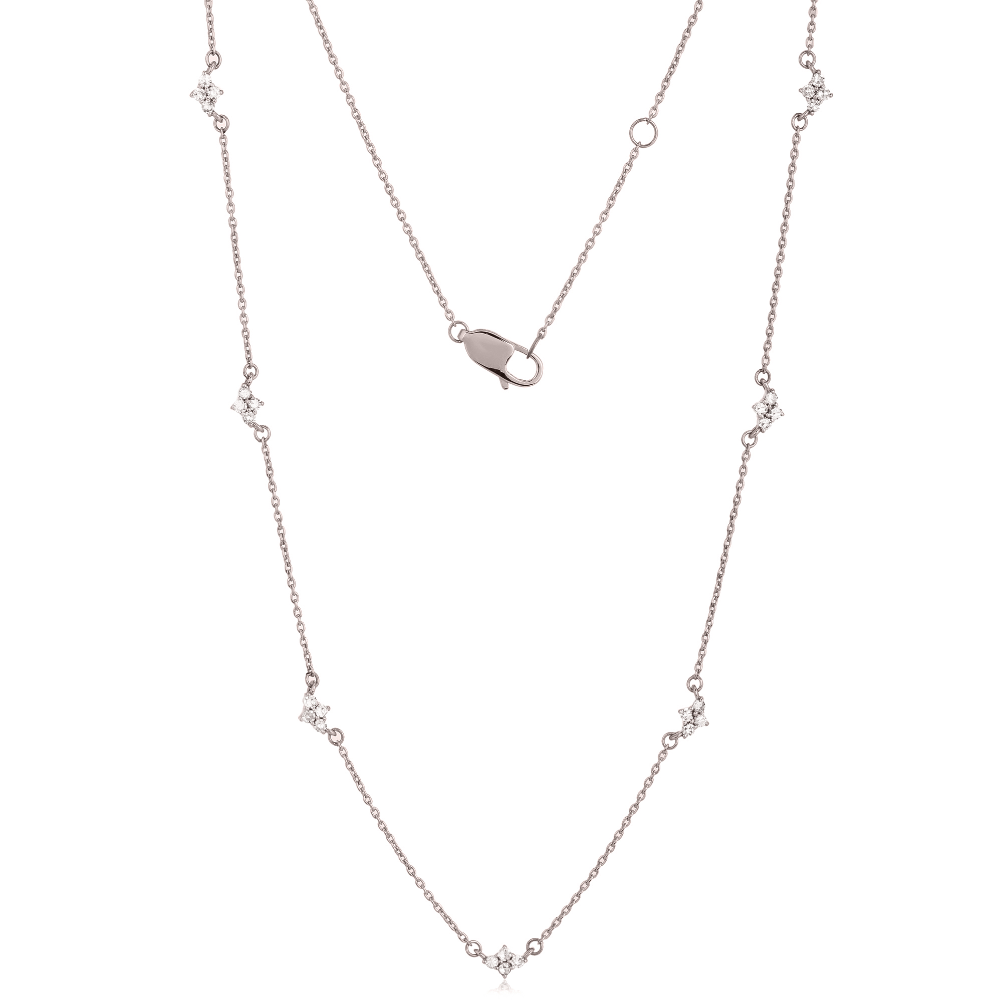 Sterling Silver Diamond Collect chain necklace