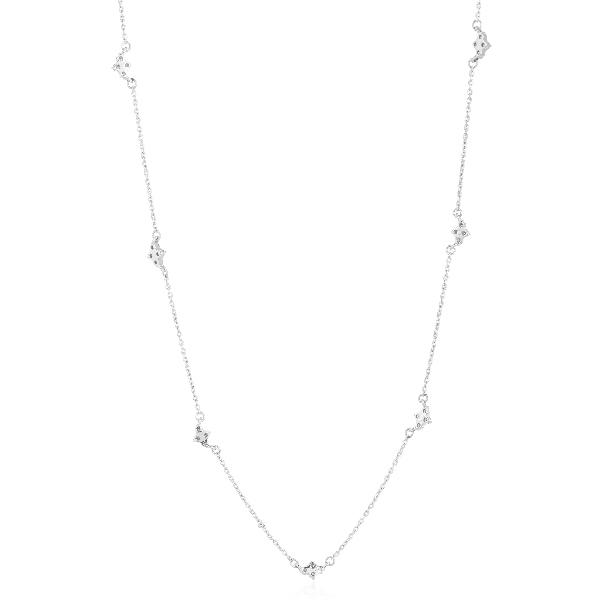 White Gold Diamond Collect Chain Necklace
