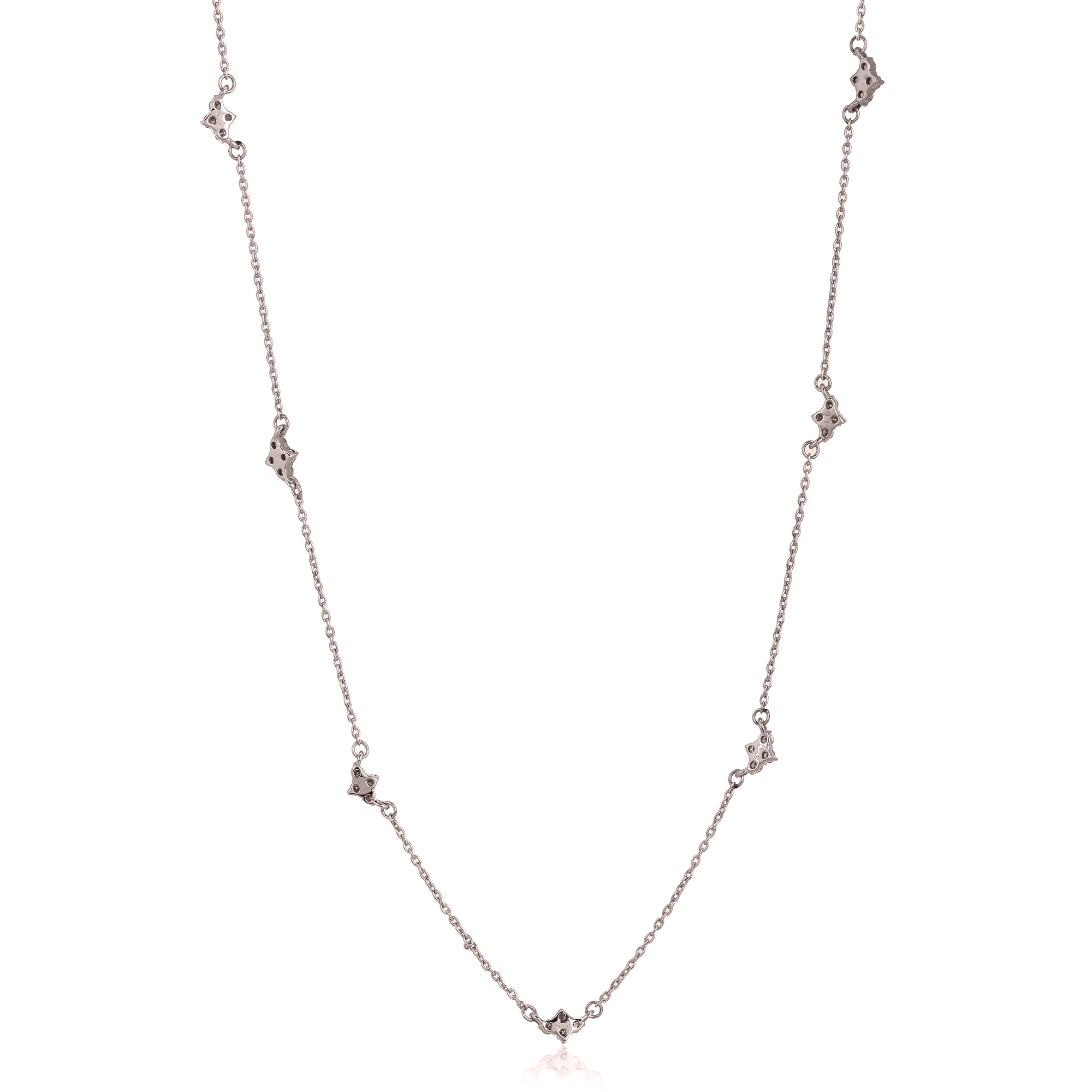 Sterling Silver Diamond Collect chain necklace