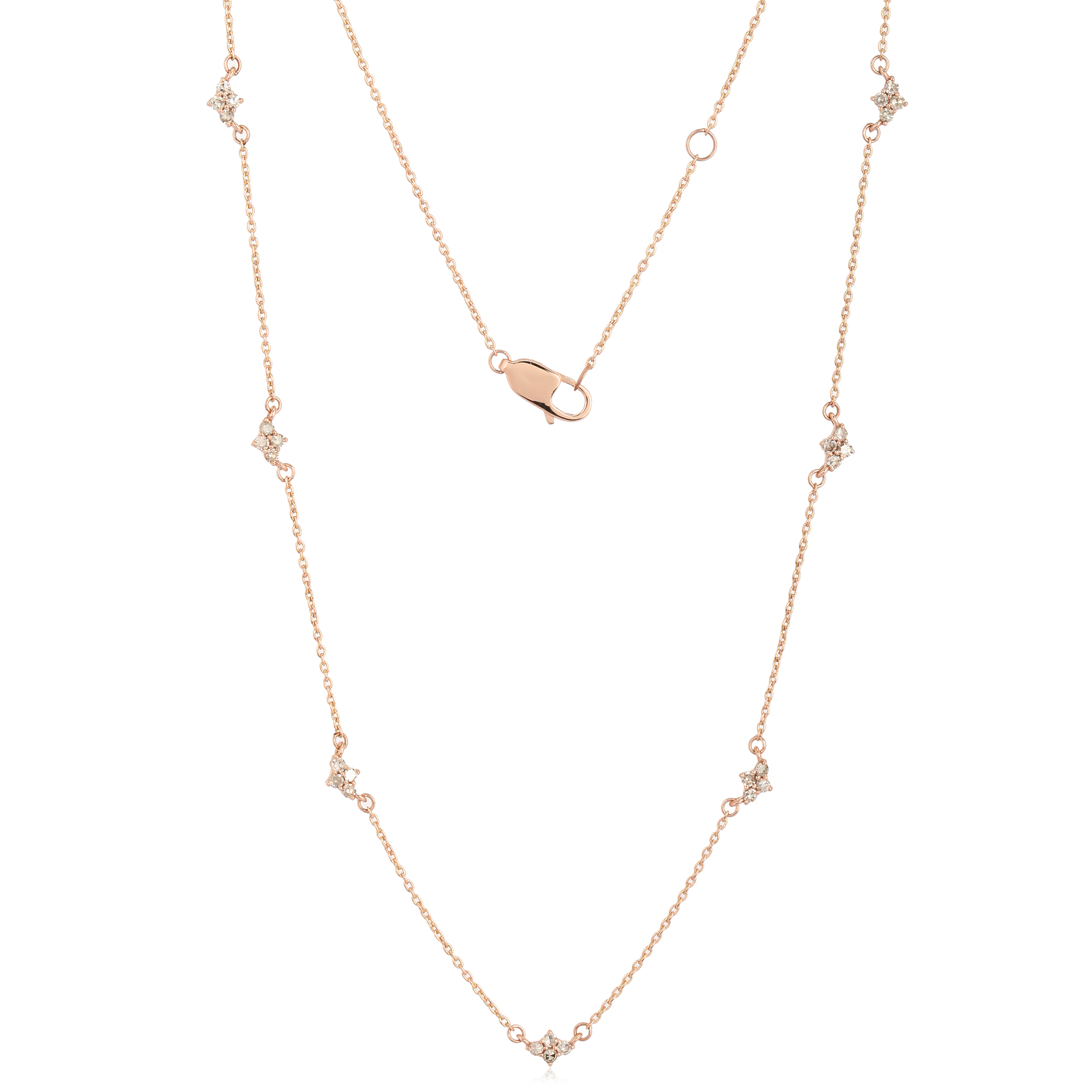 Rose Gold Diamond Collect Chain Necklace