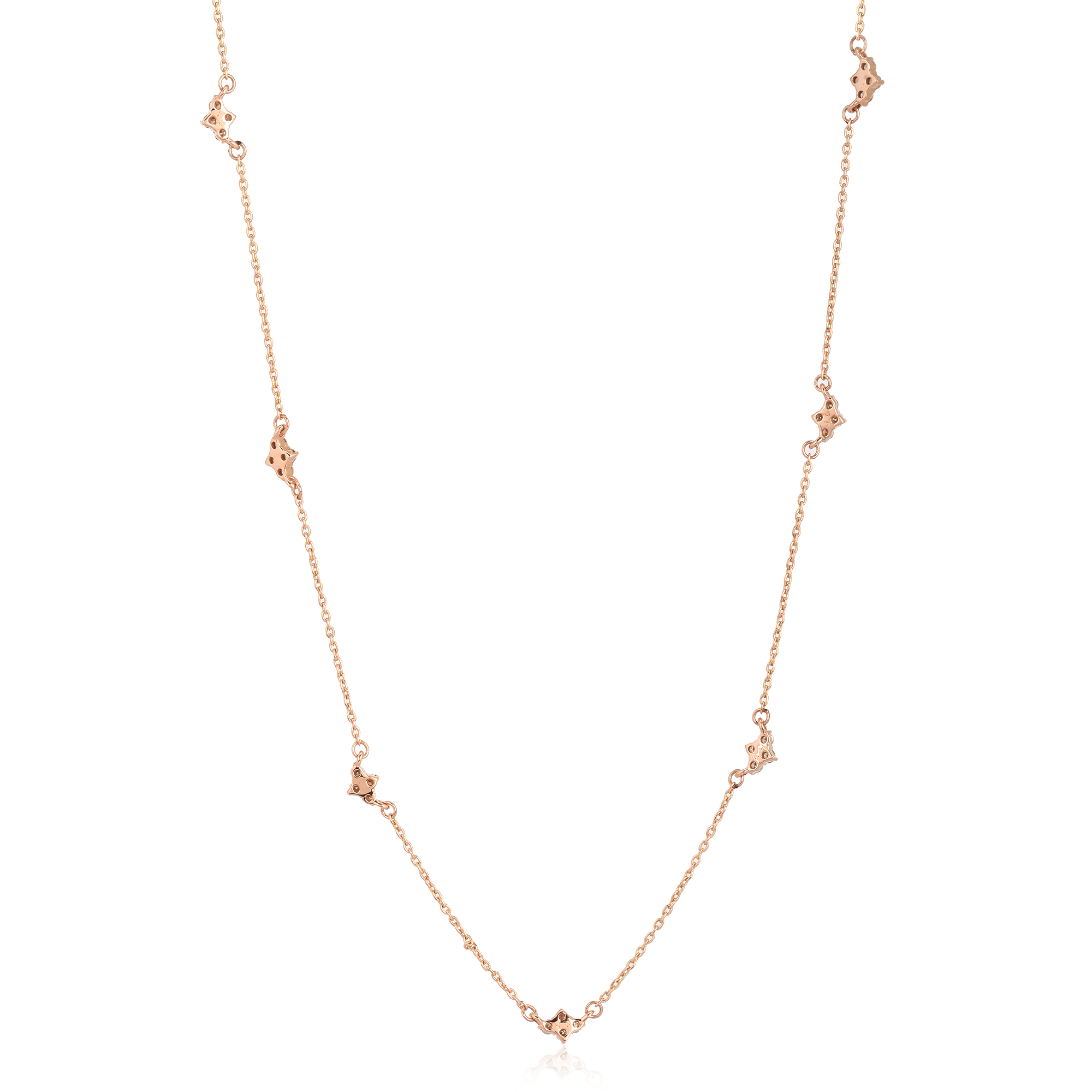 Rose Gold Diamond Collect Chain Necklace