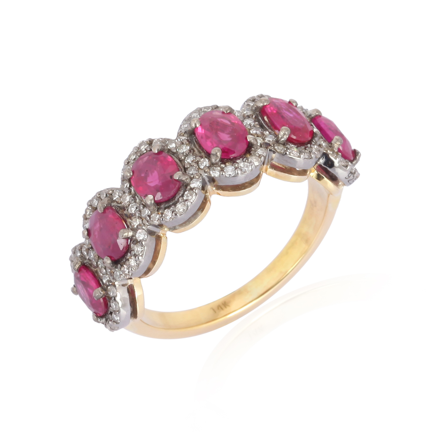 Sterling Silver Diamond Ruby Ring