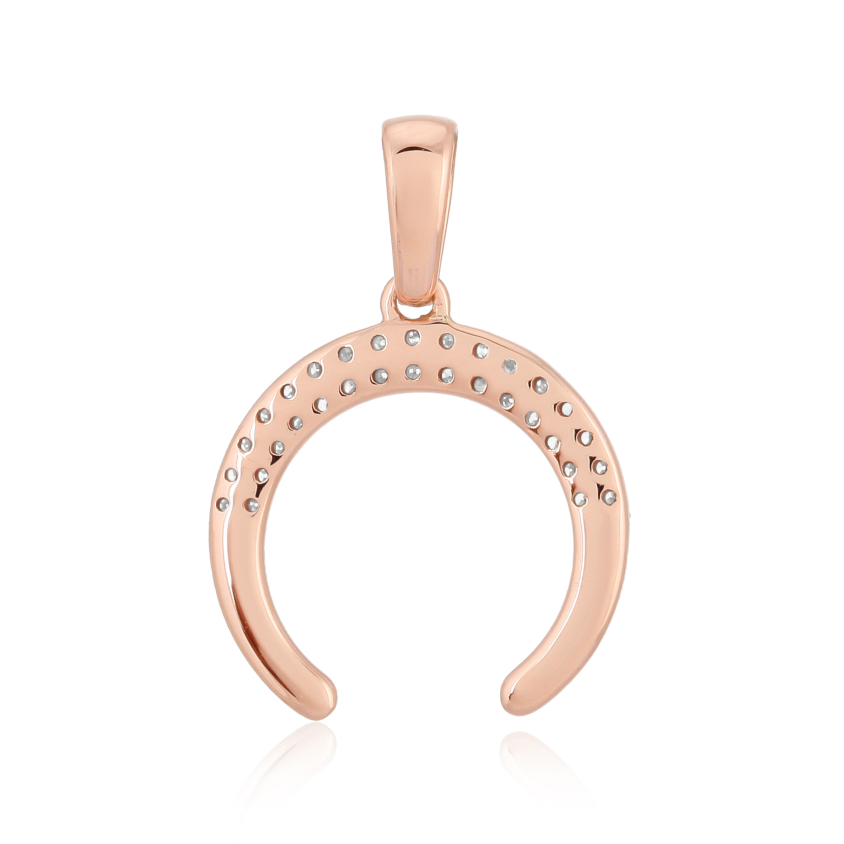 Sterling Silver Half Moon Diamond Pendant