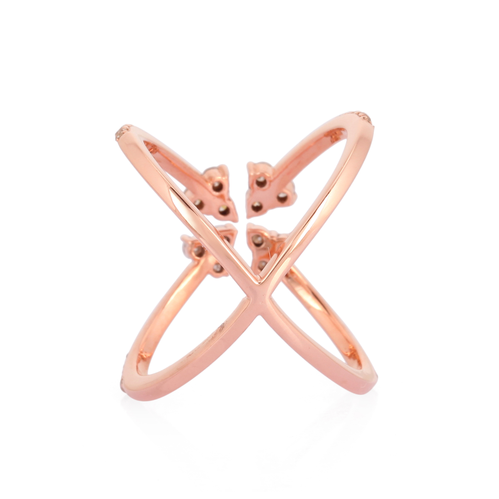 Rose Gold Diamond Studded Minimilistic Ring