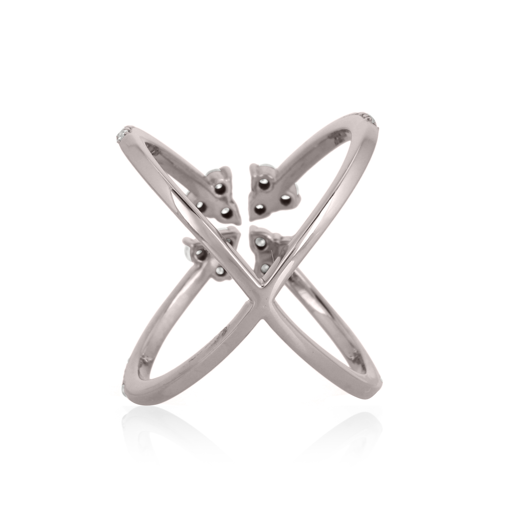 Sterling Silver Diamond Studded Minimalistic Ring