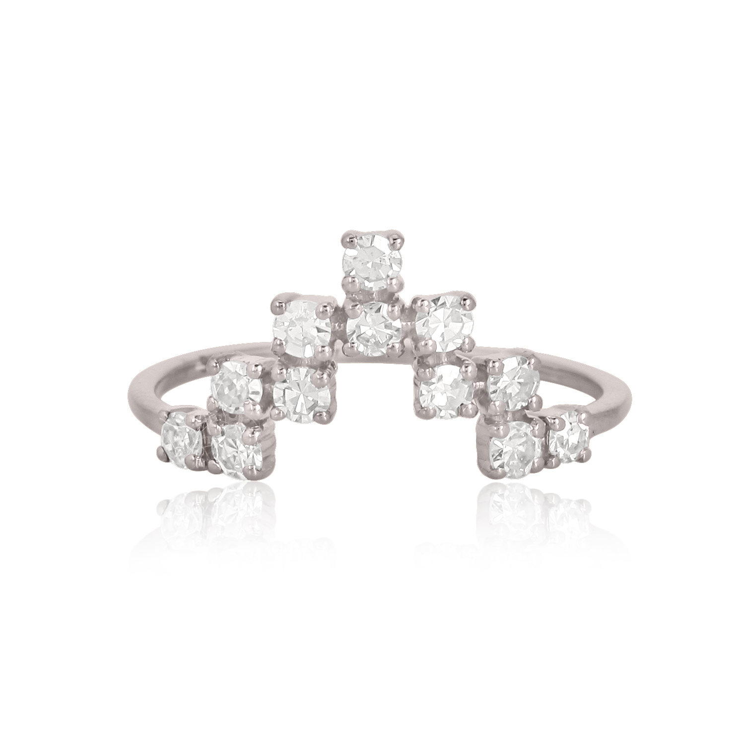 Sterling Silver Minimilistic diamond ring