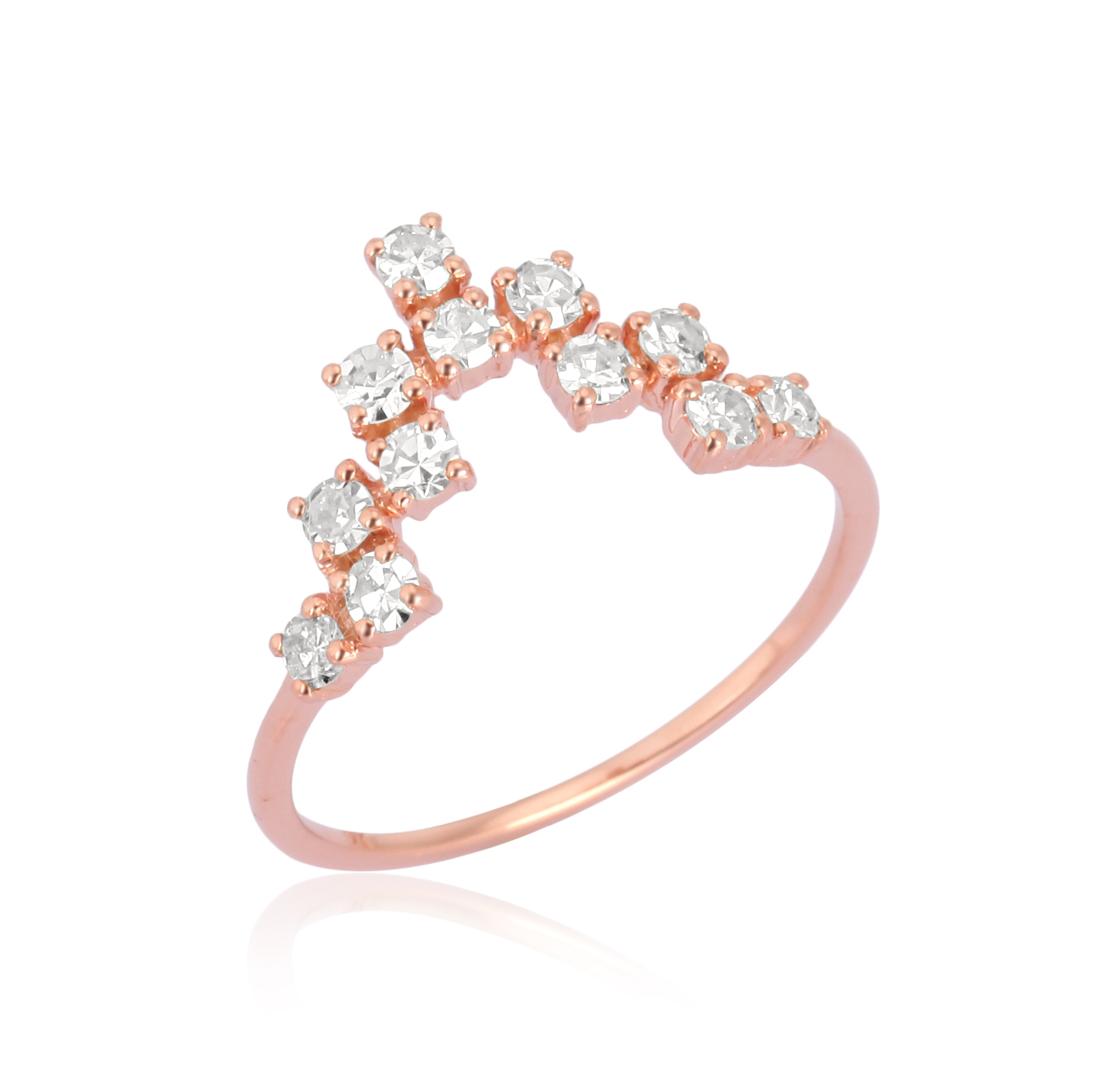 Sterling Silver Minimilistic diamond ring