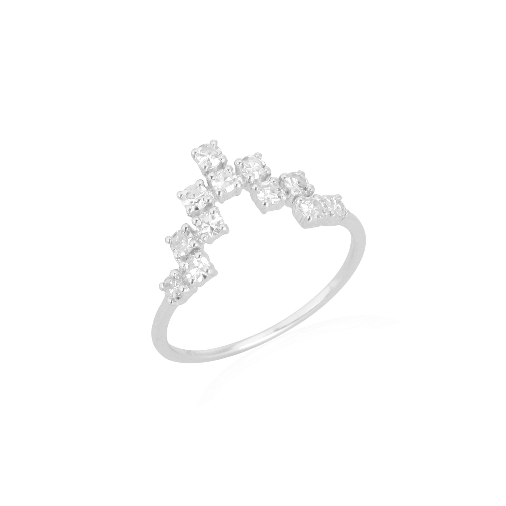Sterling Silver Minimilistic diamond ring