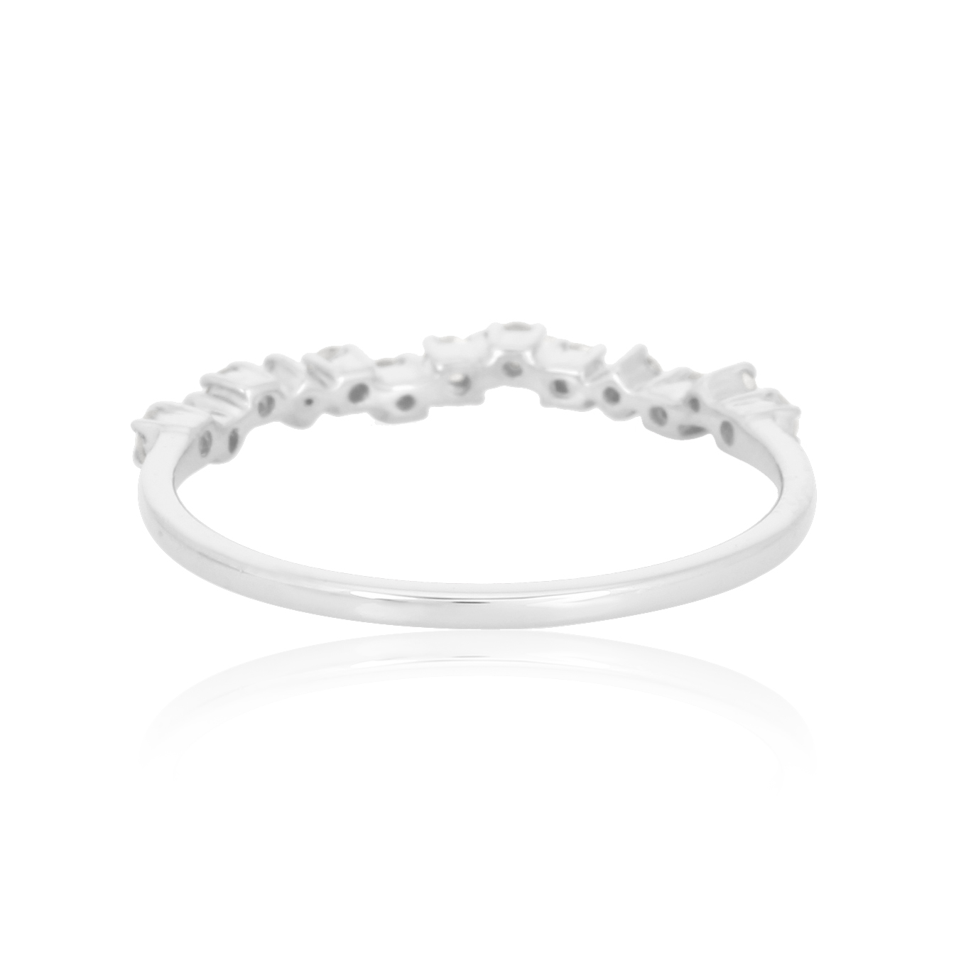 White Gold Single Band Ring Studded With Diamonds