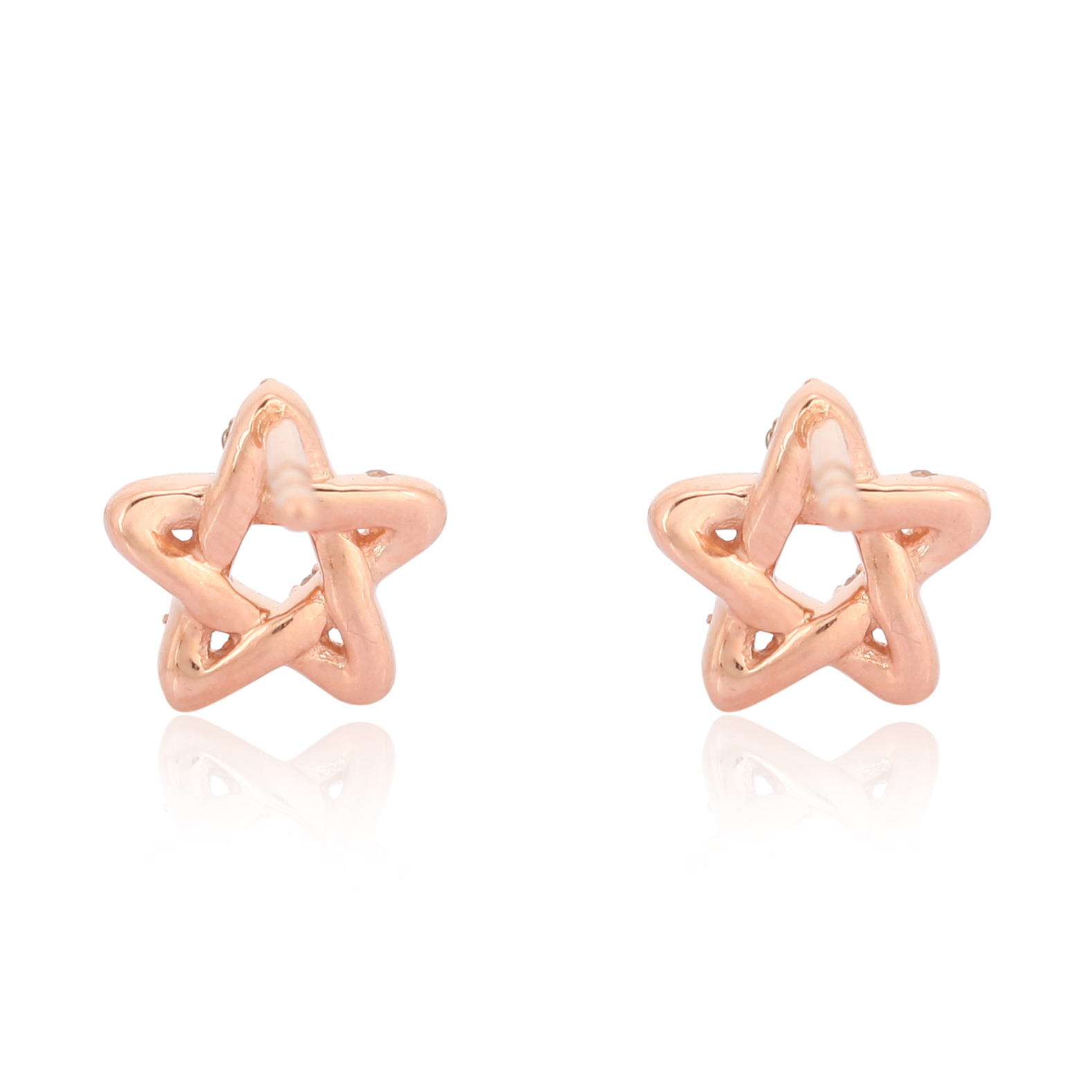 Rose Gold Diamond Star Minimalisitc Studs