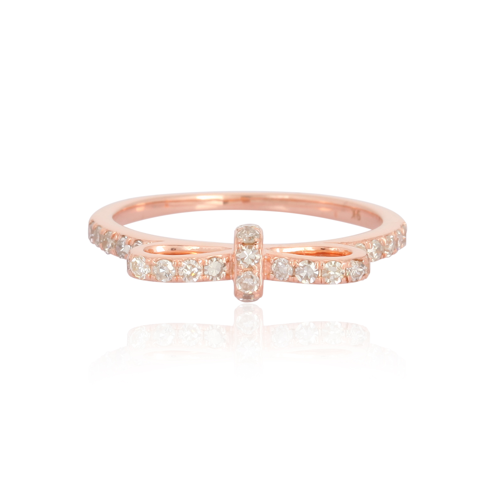 Rose Gold Diamond Bow Ring