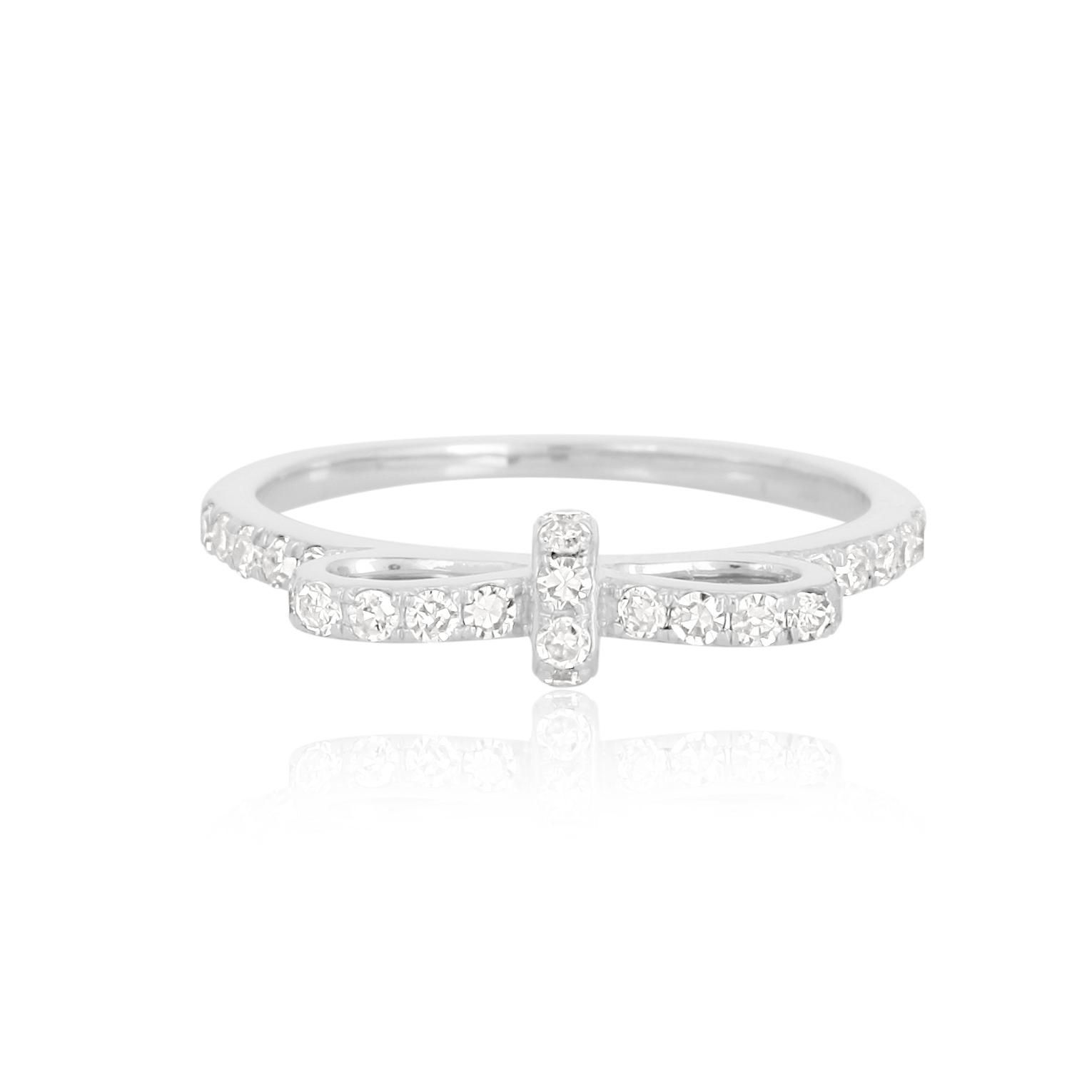 White Gold Diamond Bow Ring