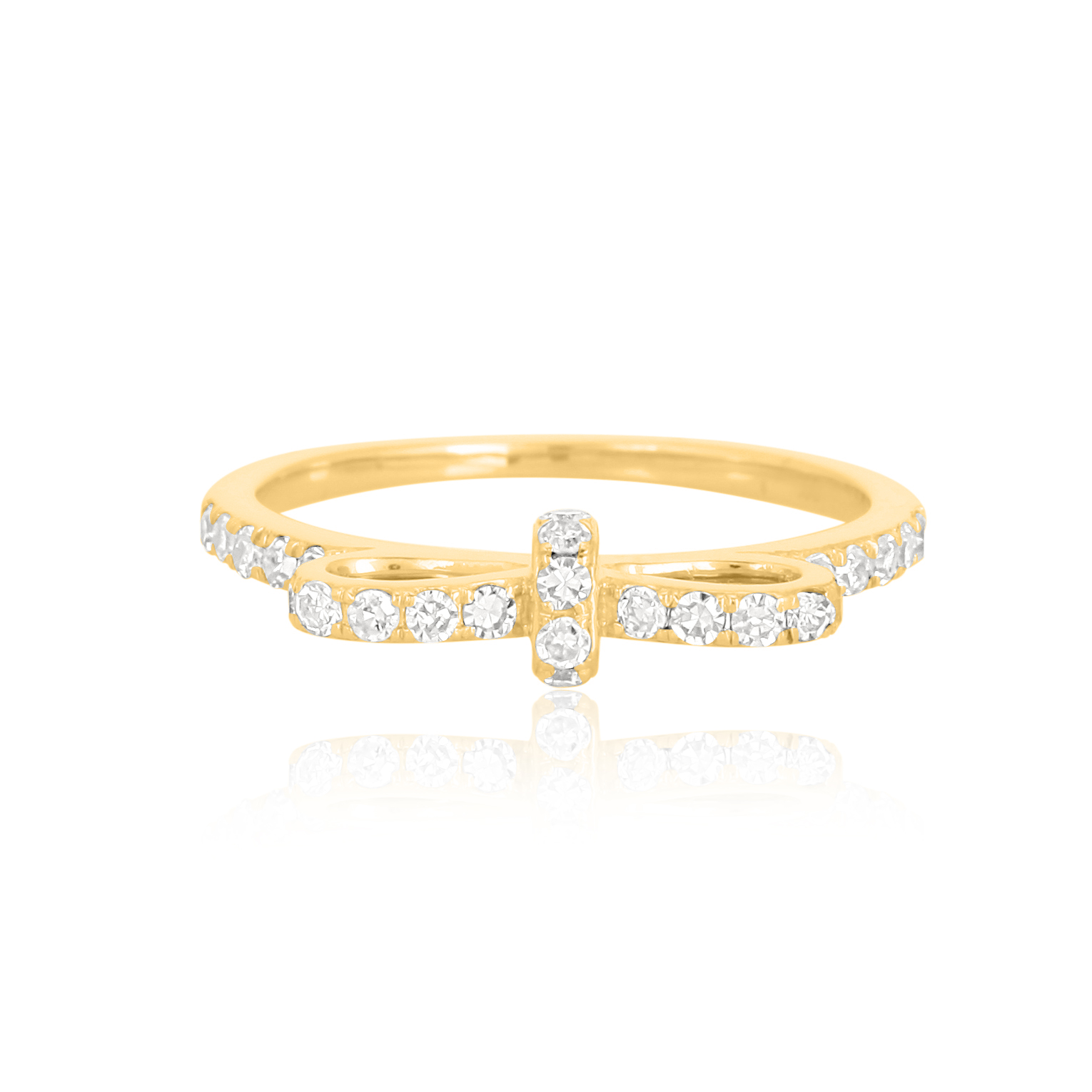 Yellow Gold Diamond Bow Ring