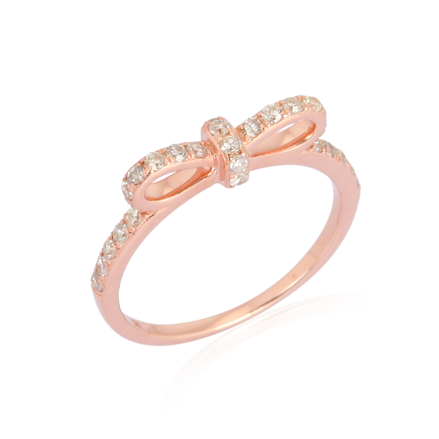 Rose Gold Diamond Bow Ring