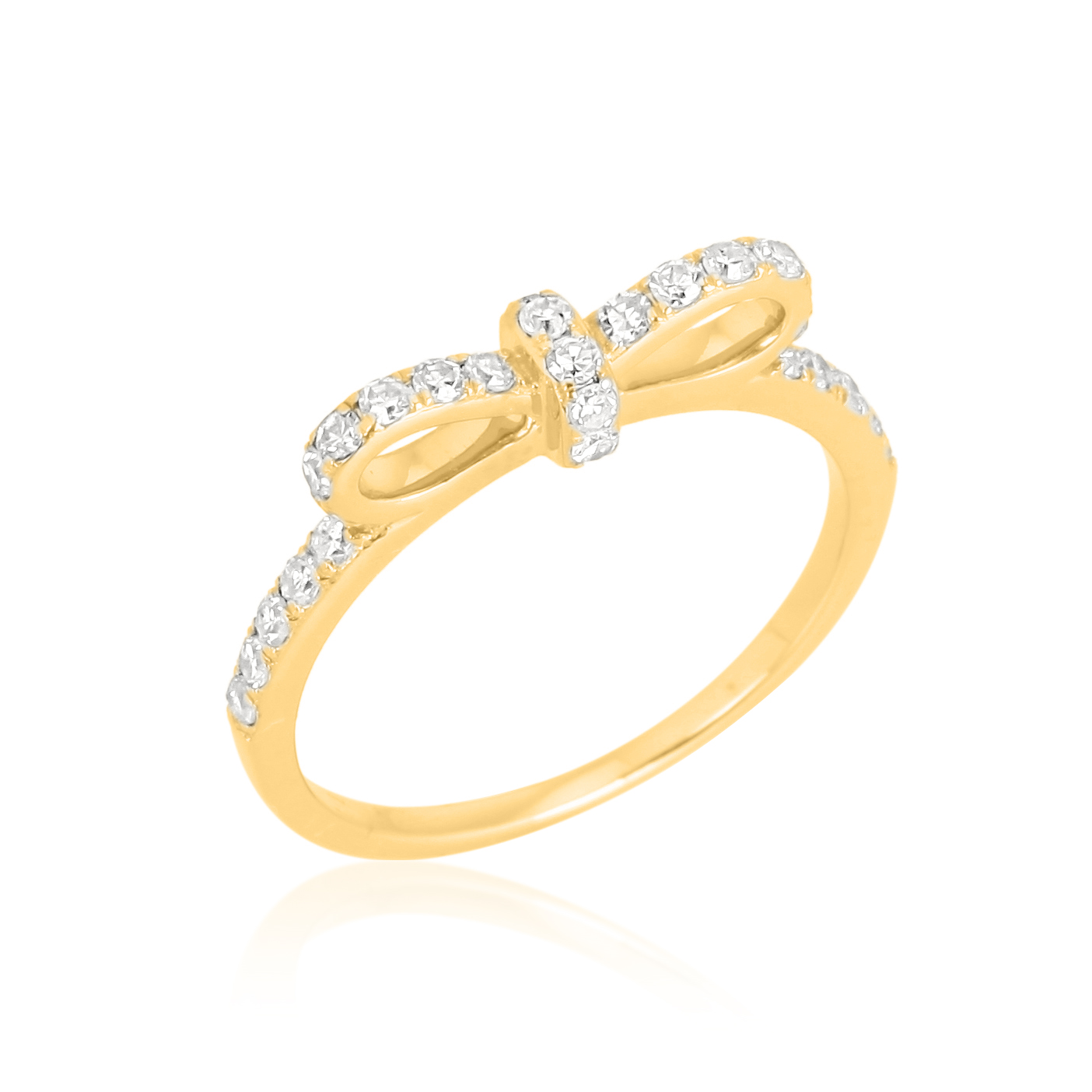 Yellow Gold Diamond Bow Ring