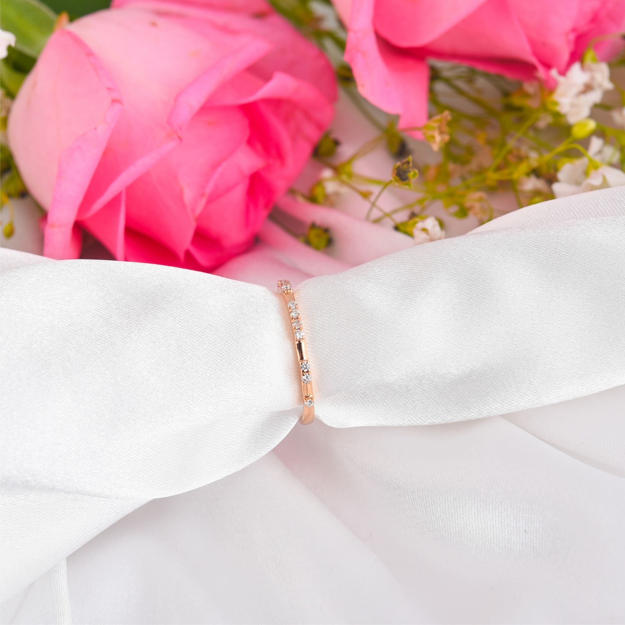 Rose Gold Diamond Gap Ring