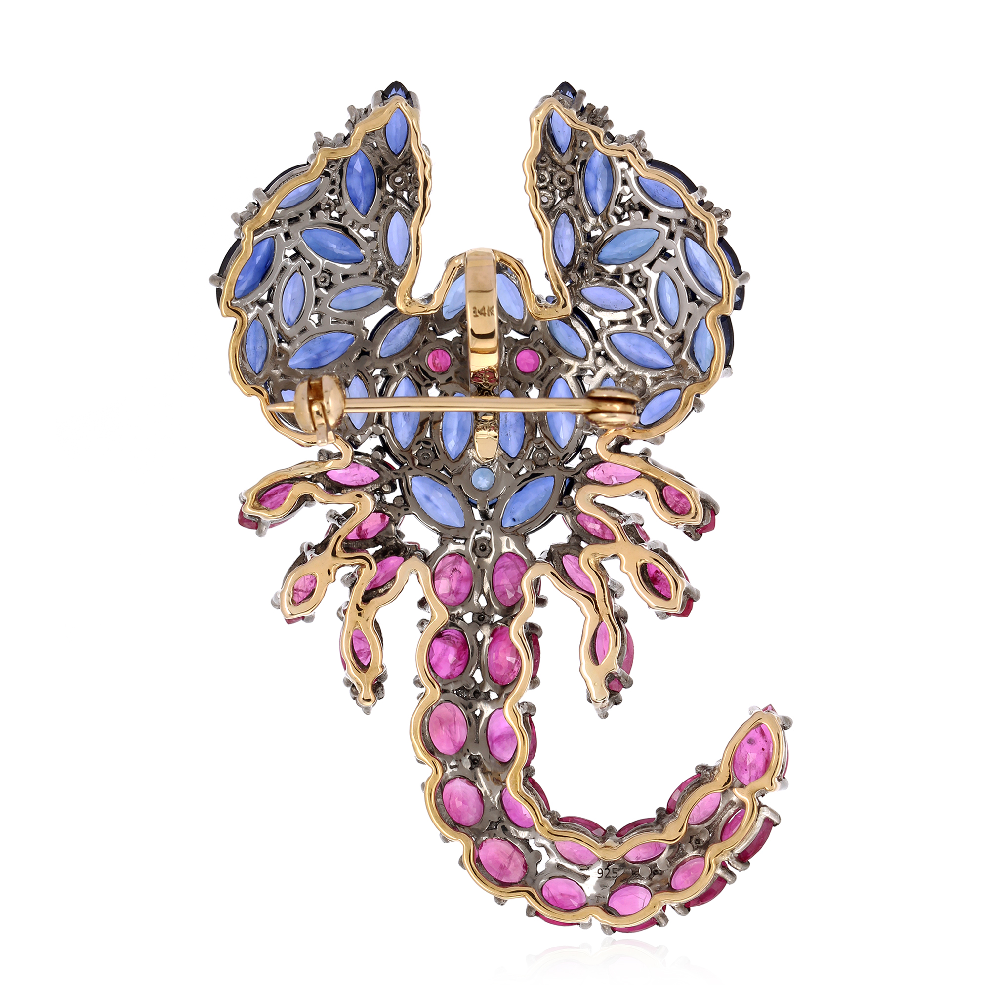 Sterling Silver Colorstone Scorpian BroochPendent