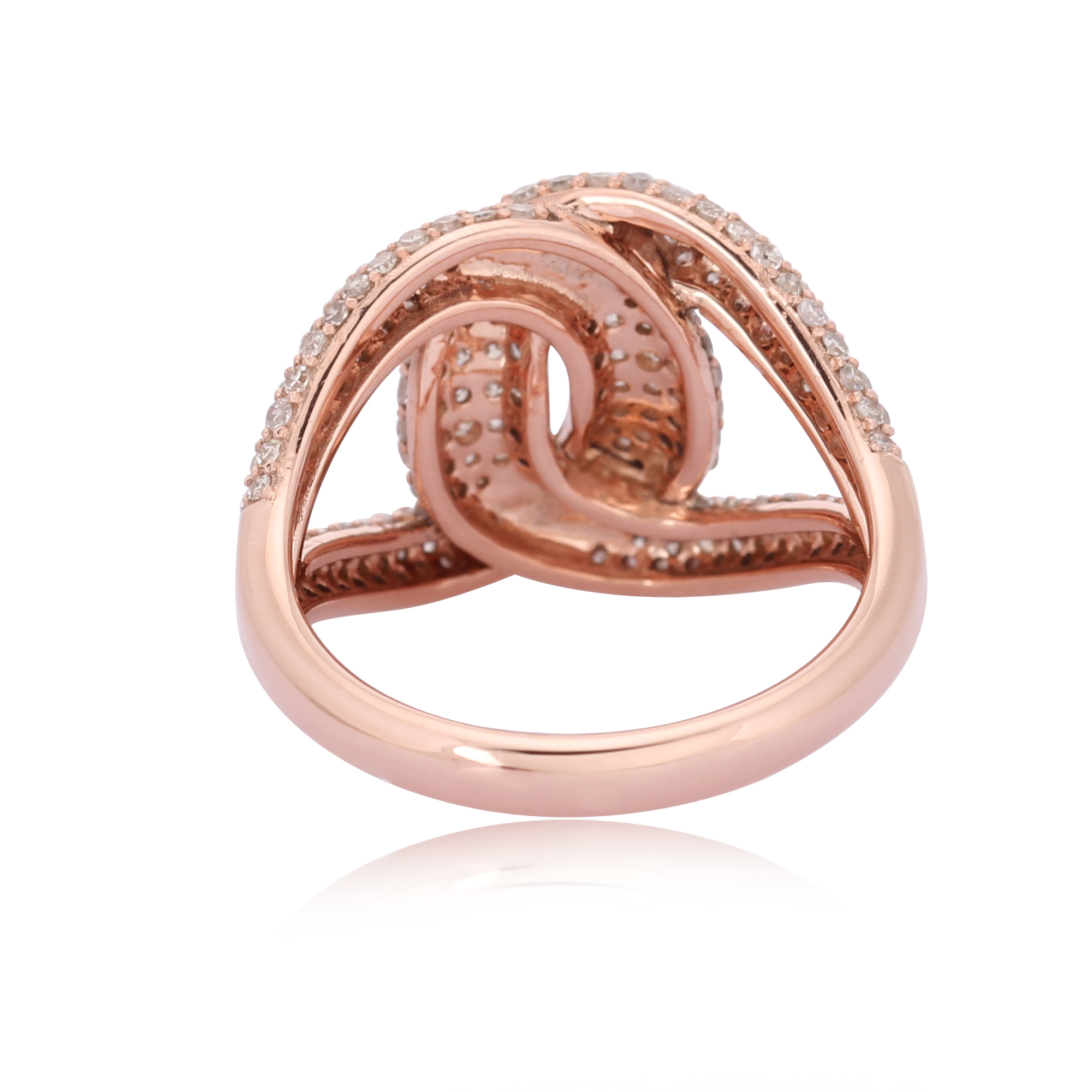 Sterling Silver Knot Ring With Studded Diamonds