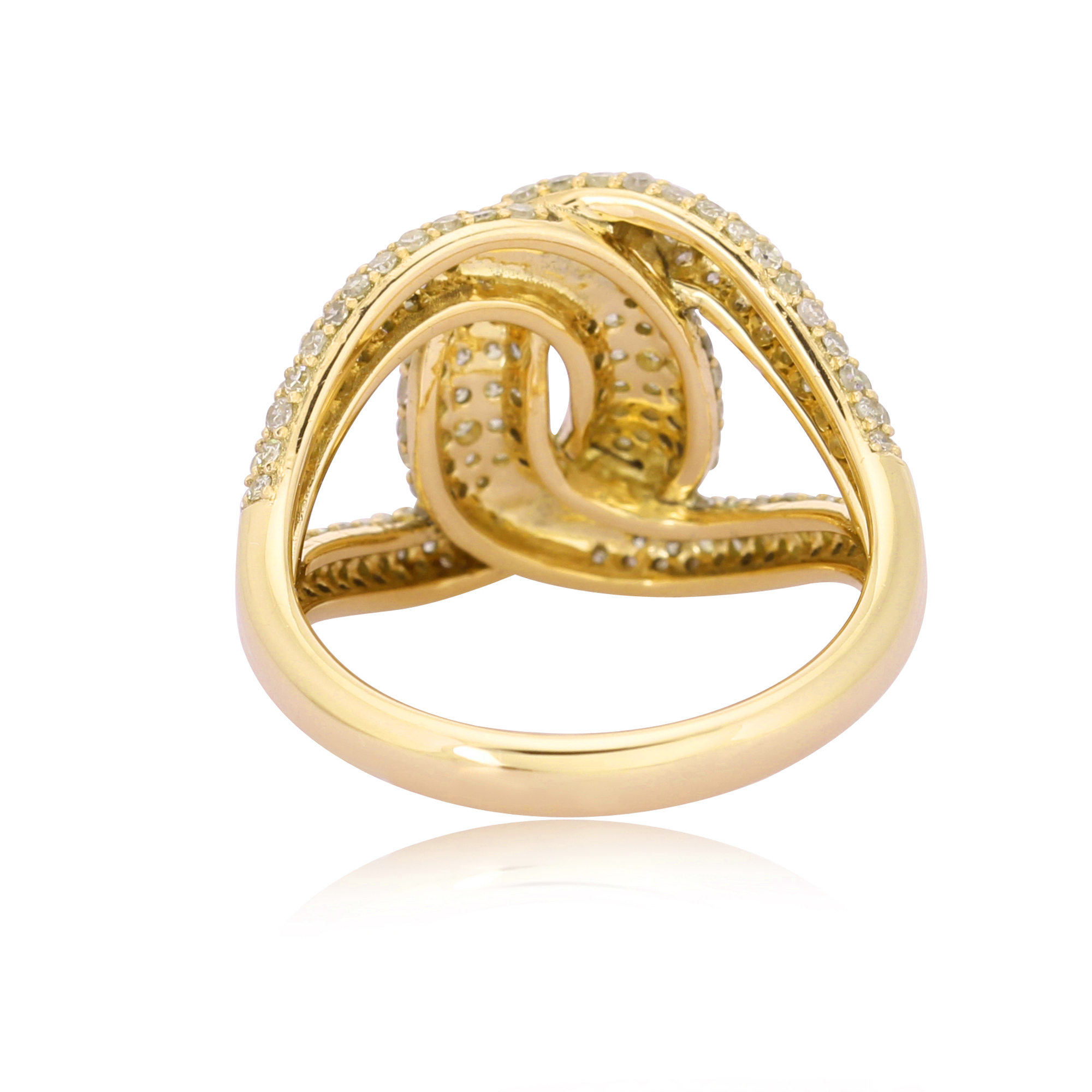 Sterling Silver Knot Ring With Studded Diamonds