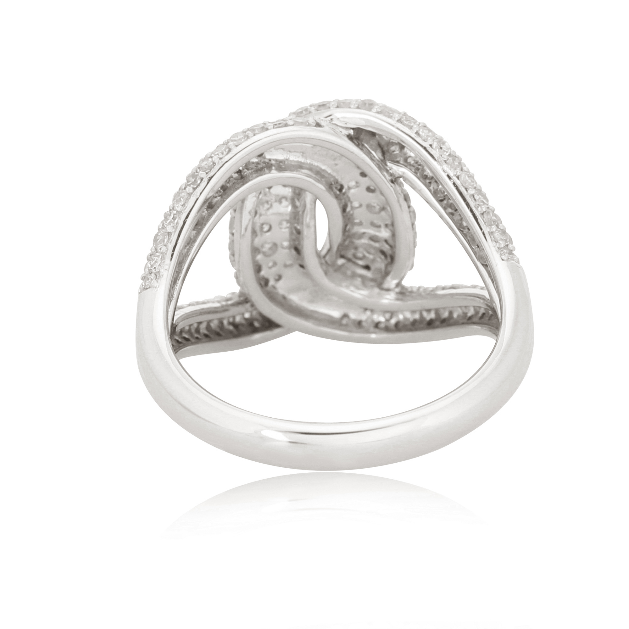 Sterling Silver Knot Ring With Studded Diamonds