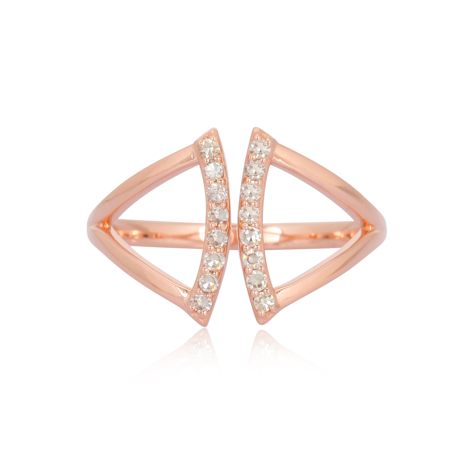 Rose Gold Diamond Gap Ring