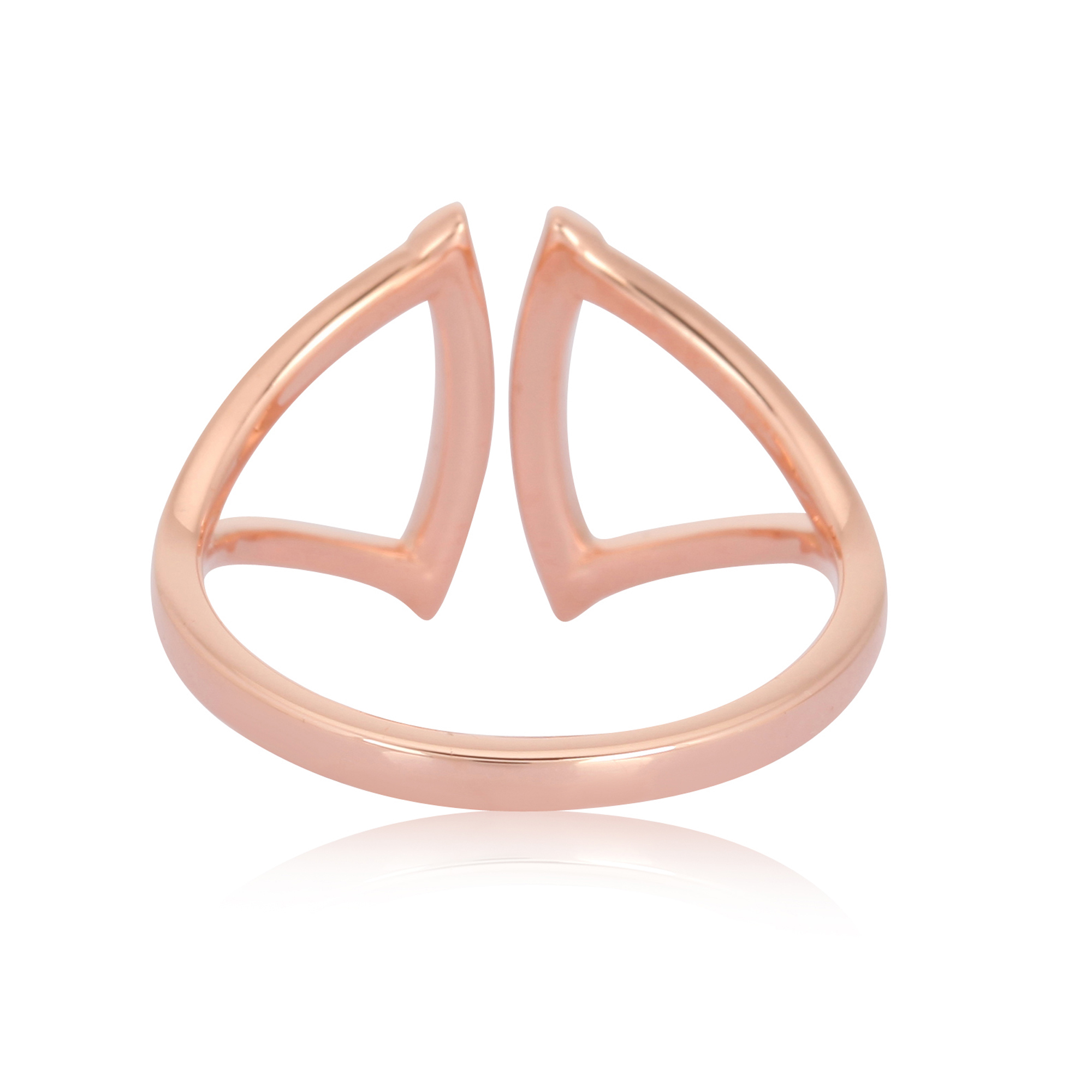 Sterling Silver Diamond Studded Gap Ring