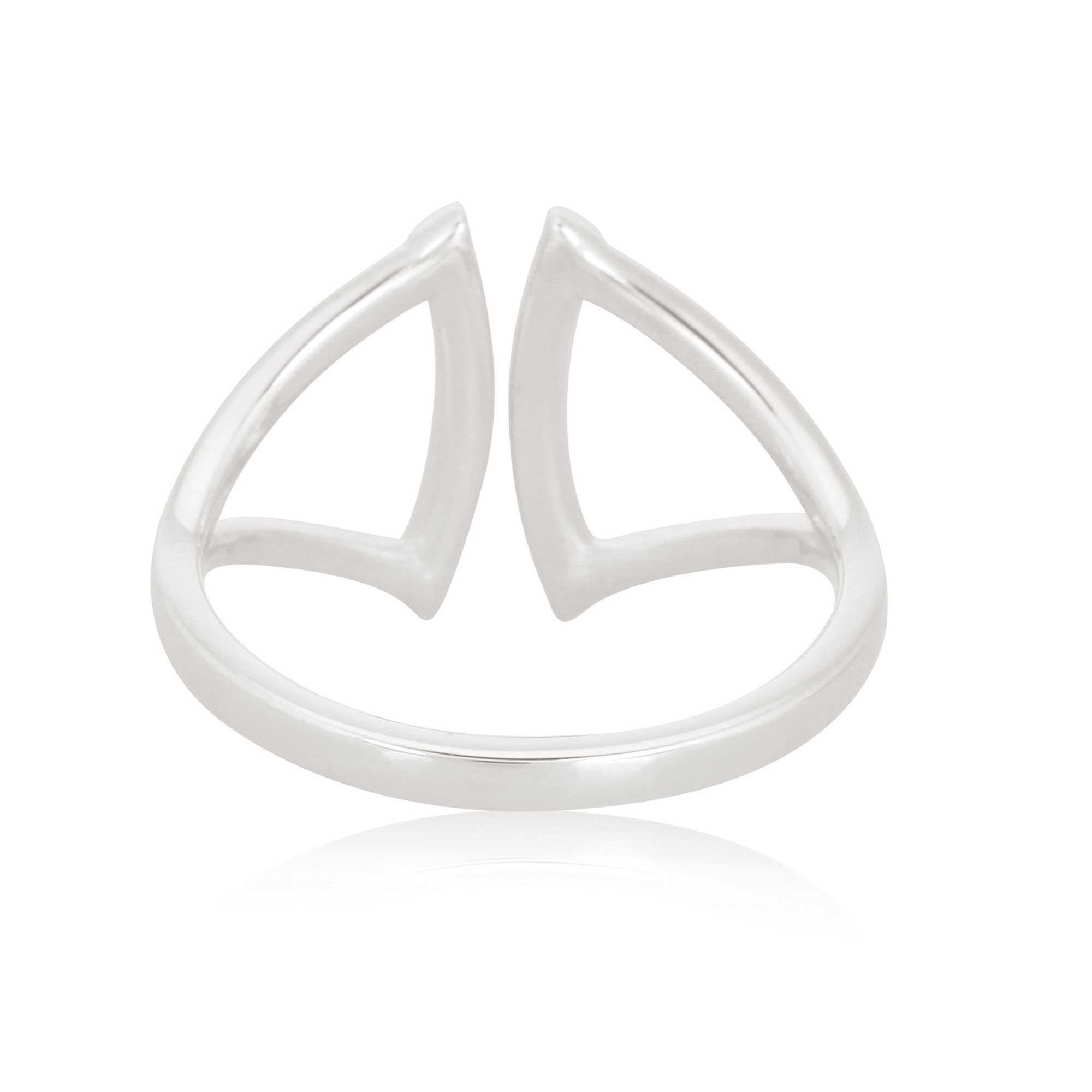 Sterling Silver Diamond Studded Gap Ring